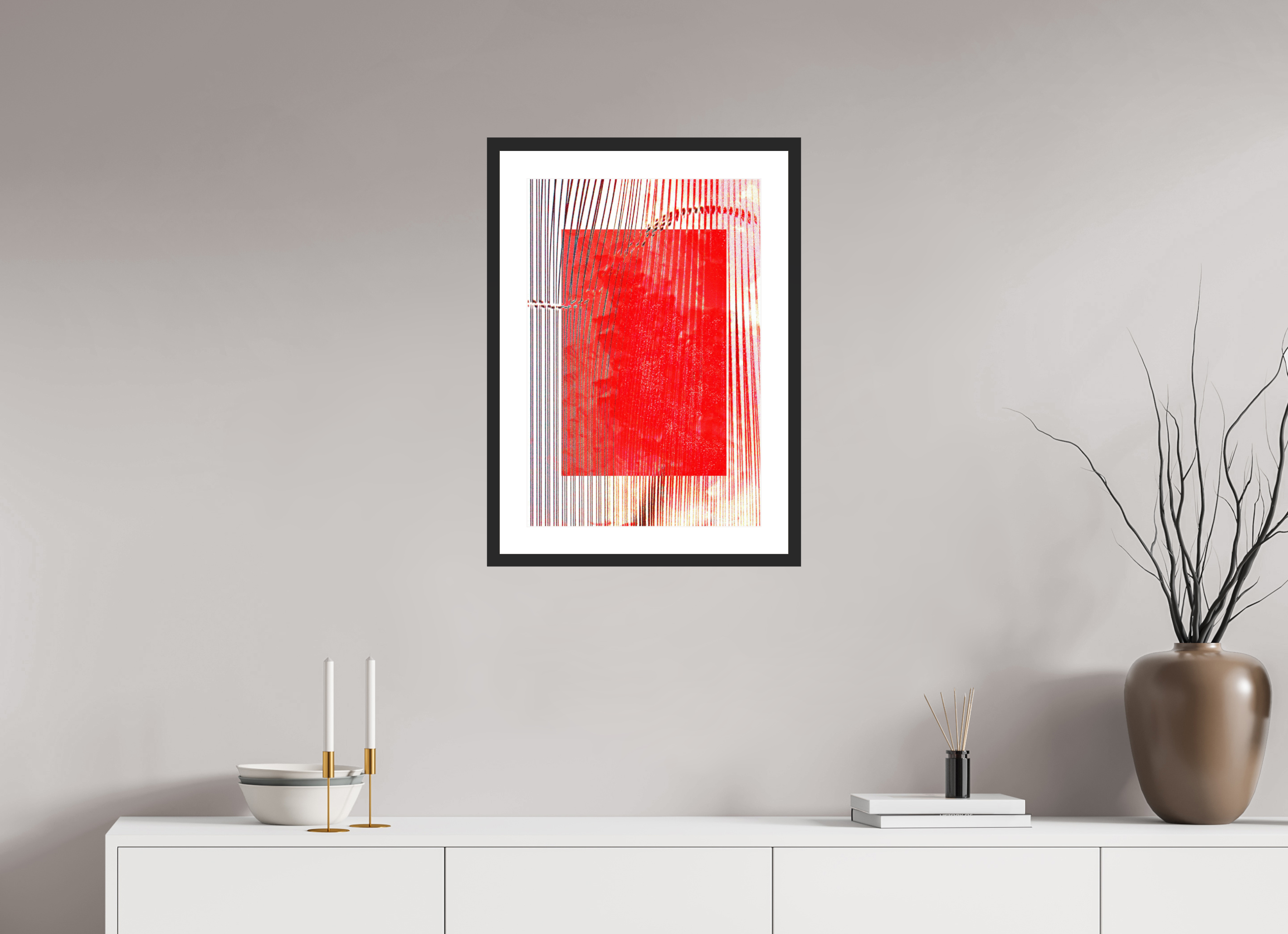 16 x 23.7″, Fuji Crystal Archive Print Framed (Black) Red Waves