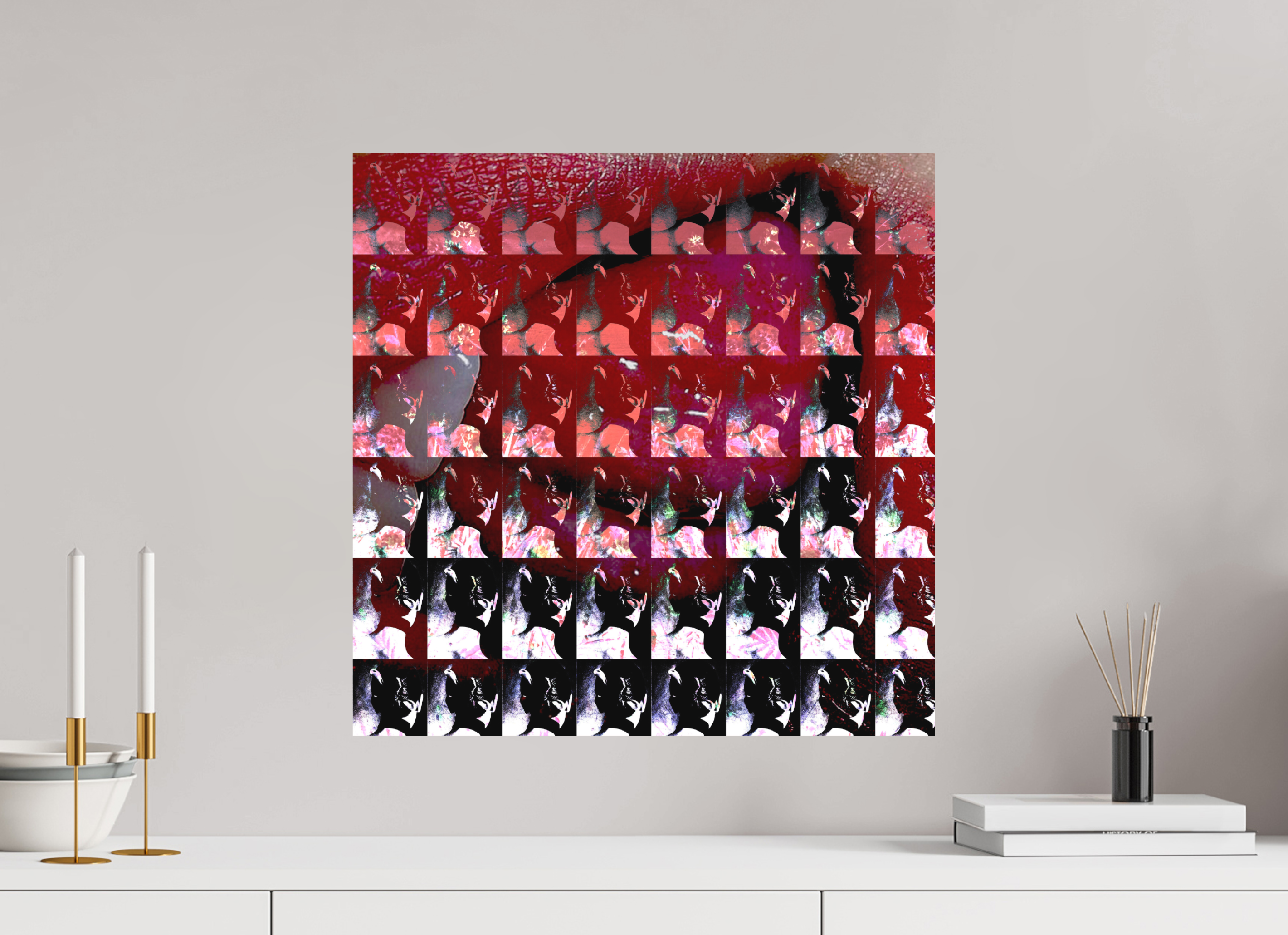 20 x 20″, Direct Print on Forex lips