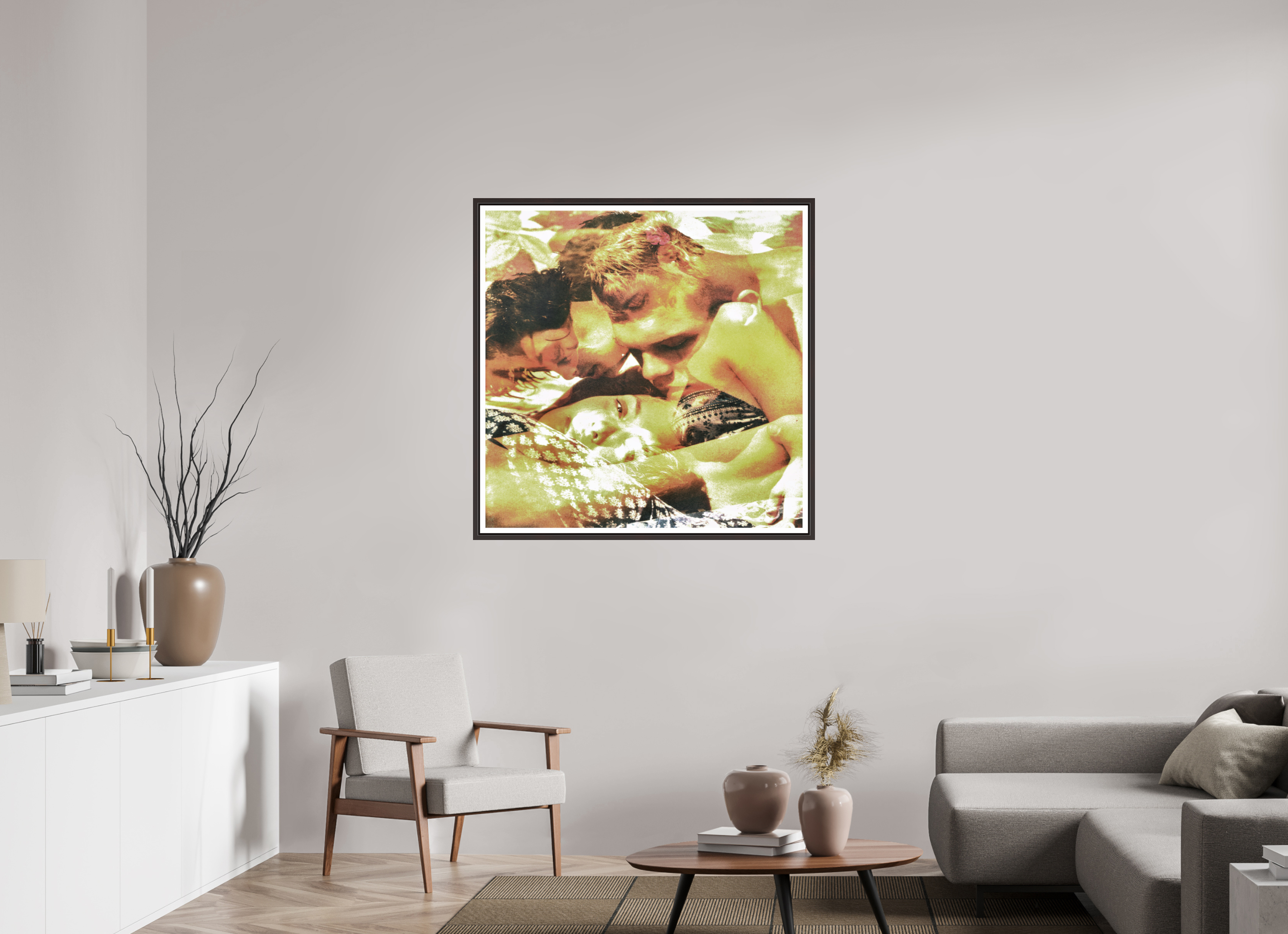 40 x 40″, Floater Frame (Alder Brown) fitch
