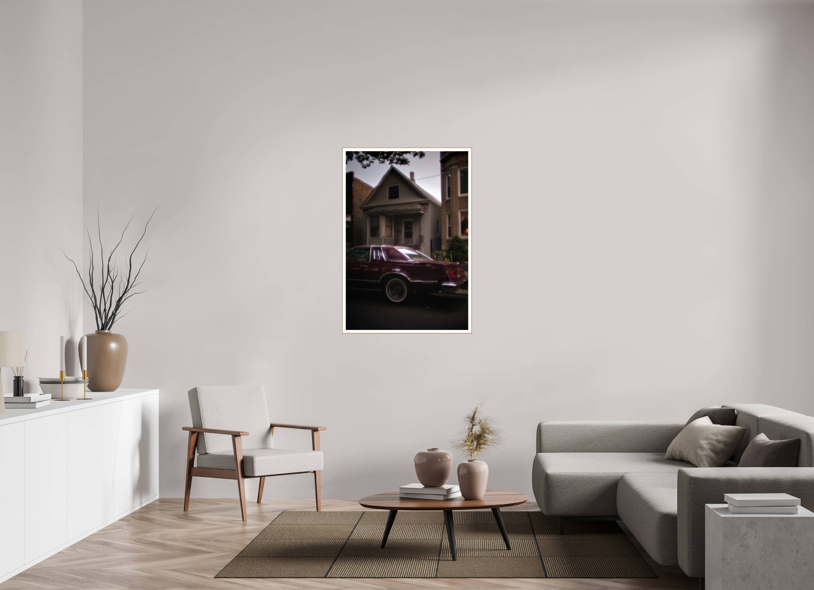31 x 45.2″, Solid Wood ArtBox (Oak) 70s Glow