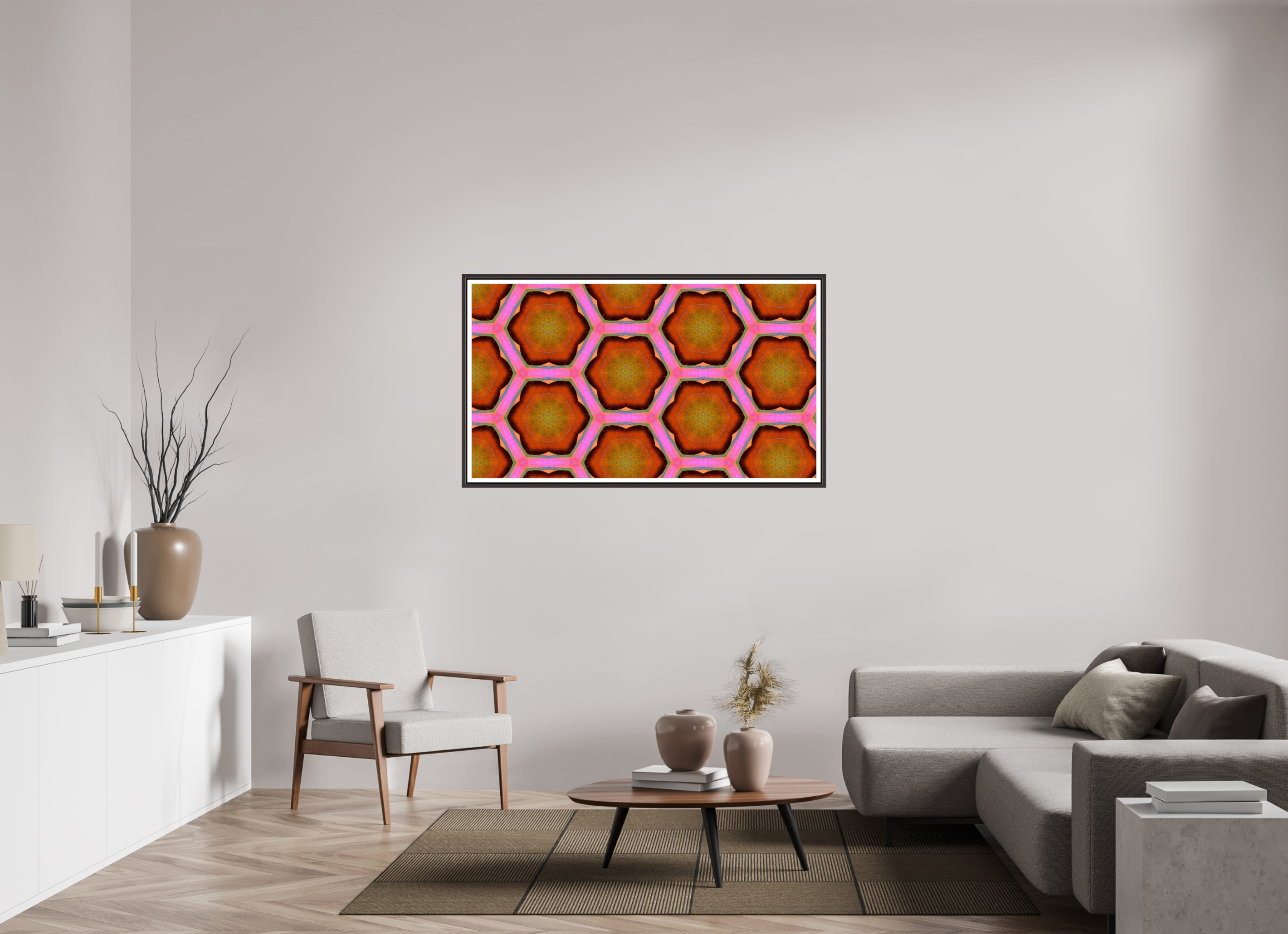 55 x 30.9″, Floater Frame (Alder Brown) { ⋷ } r ⊨ ≩ ∧ s