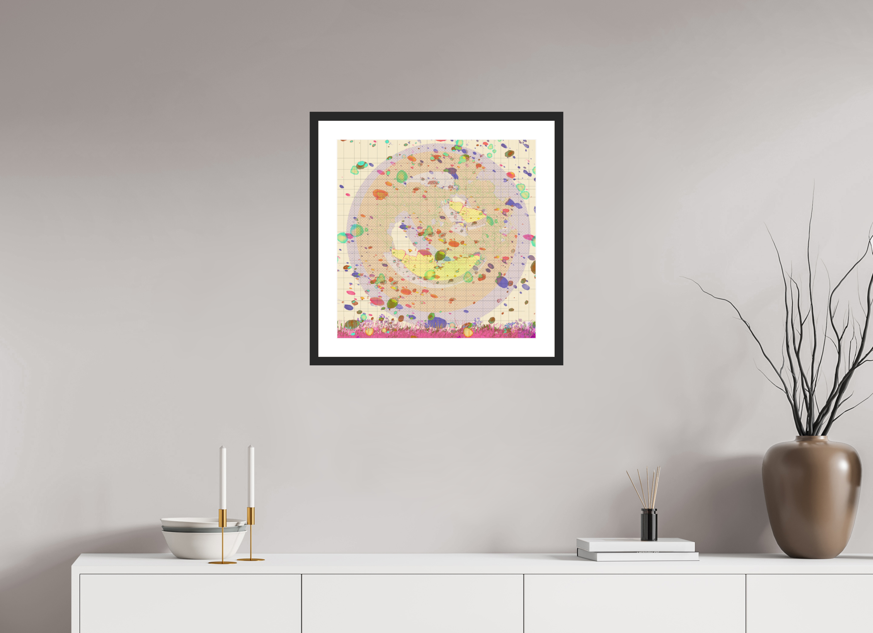 20 x 20″, Fuji Crystal Archive Print Framed (Black) Grids