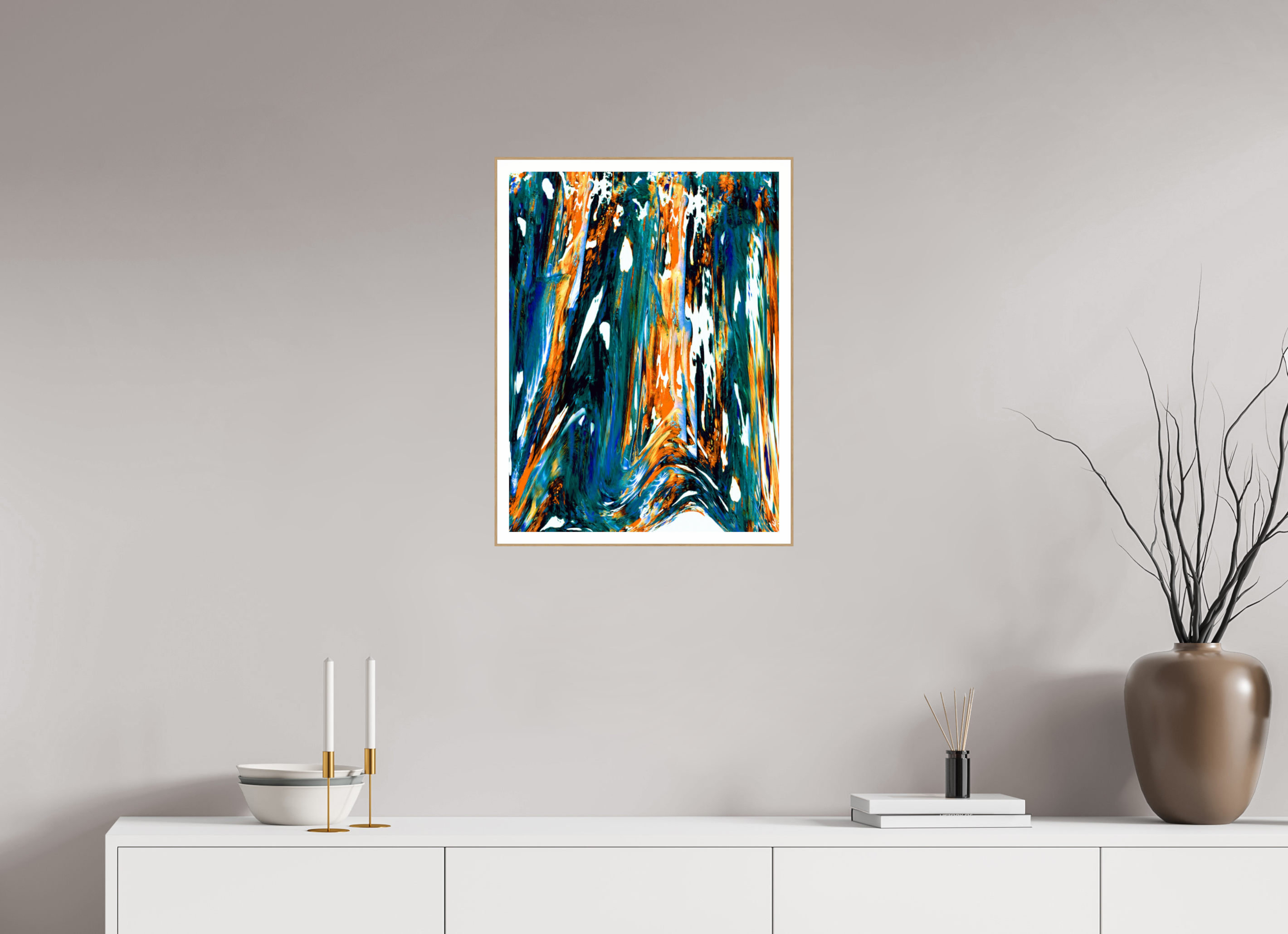 18 x 24″, Solid Wood ArtBox (Oak) Ponds