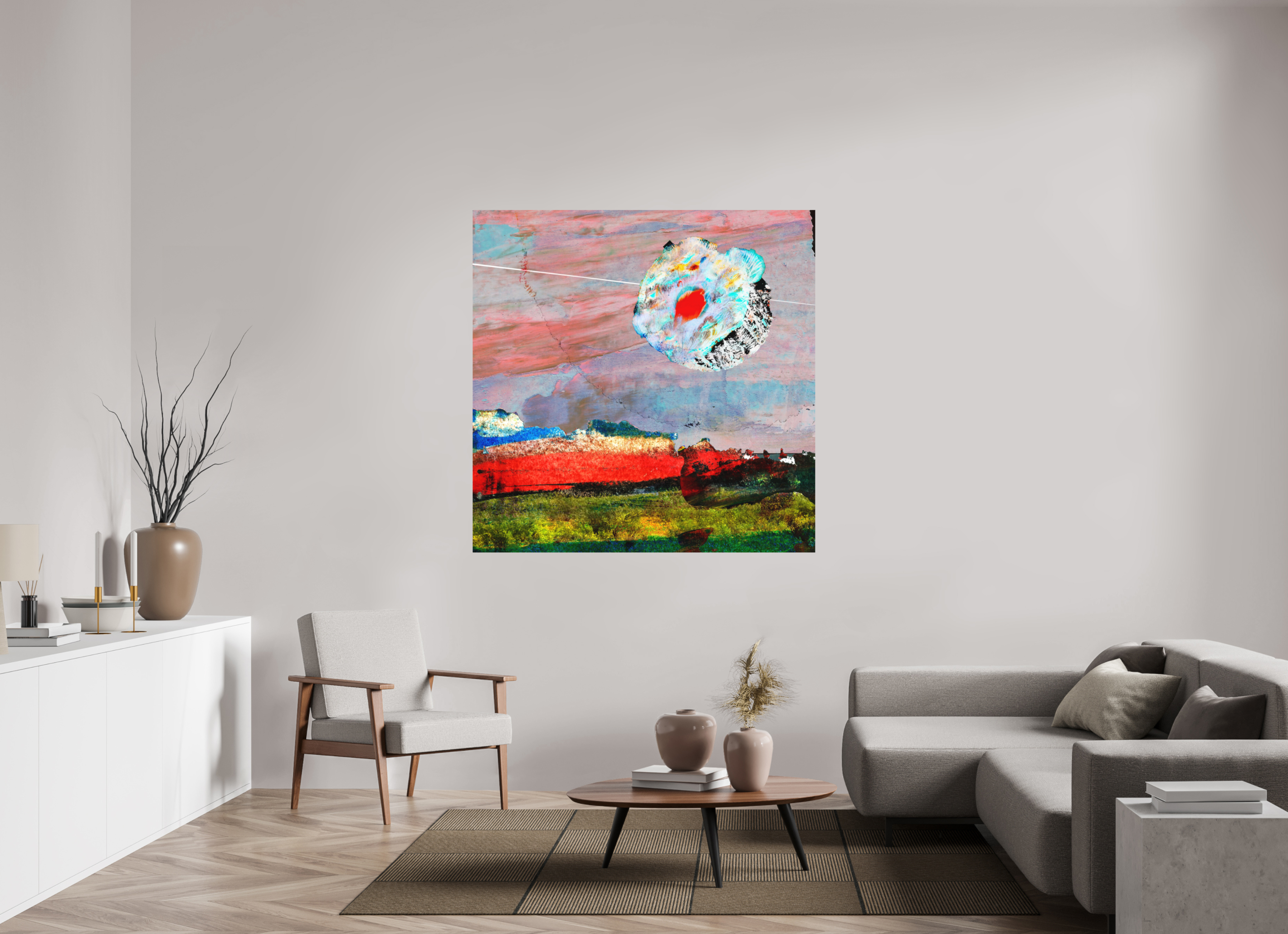 55 x 55″, Direct Print on Forex Moon Desert
