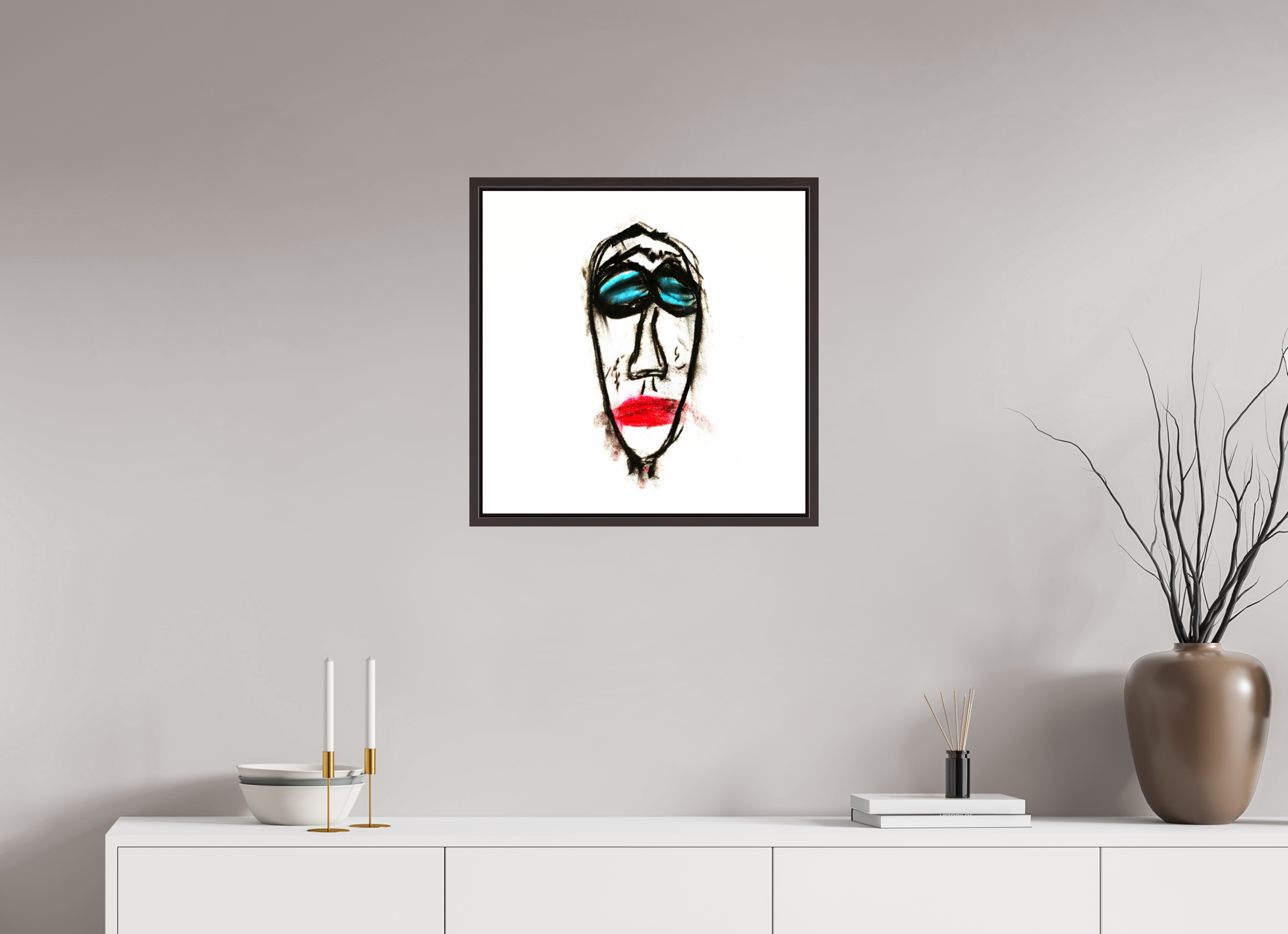 20 x 20″, Floater Frame (Alder Brown) Mr. Everybody