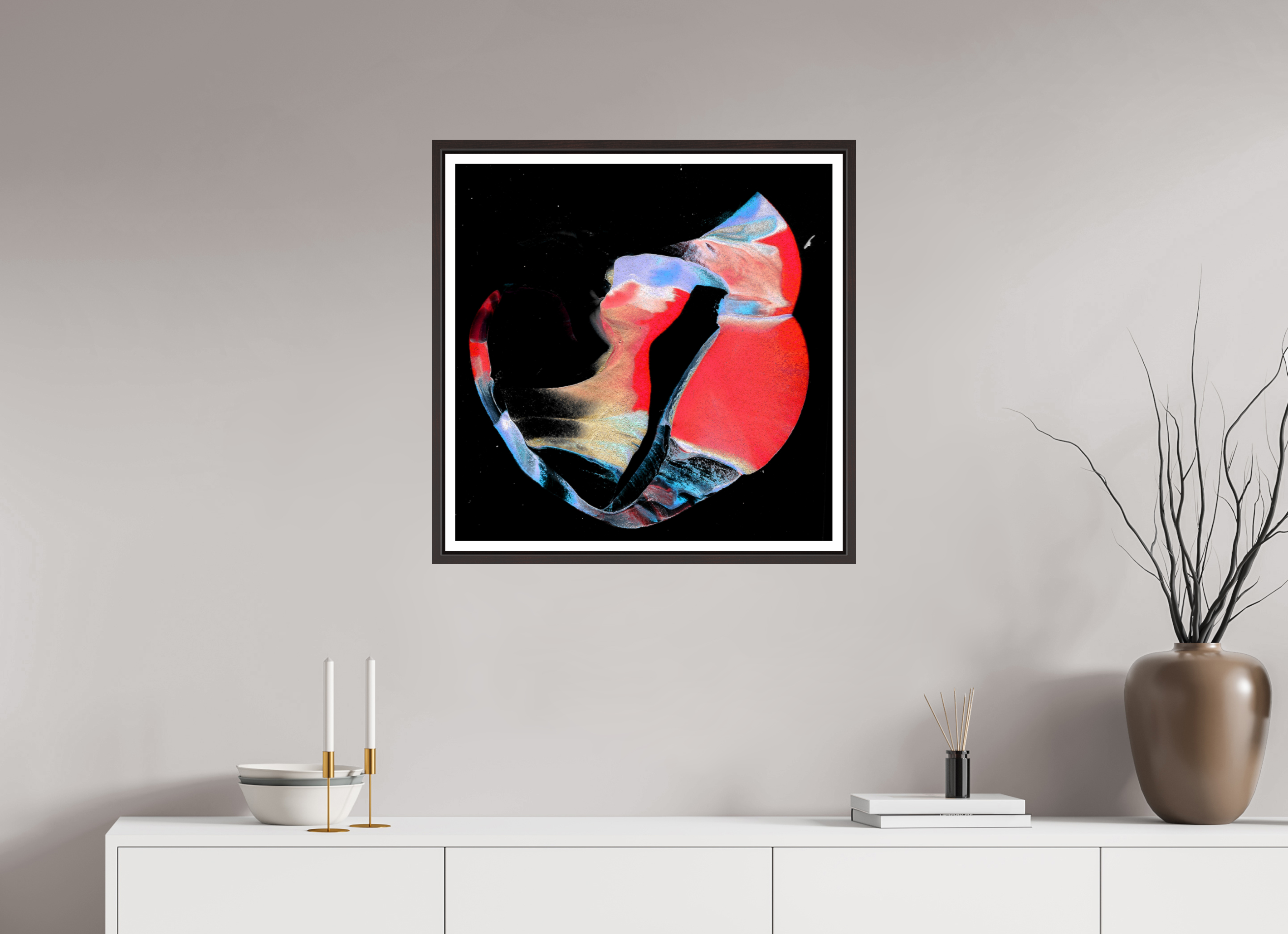 25 x 25″, Floater Frame (Alder Brown) Sands Of Times