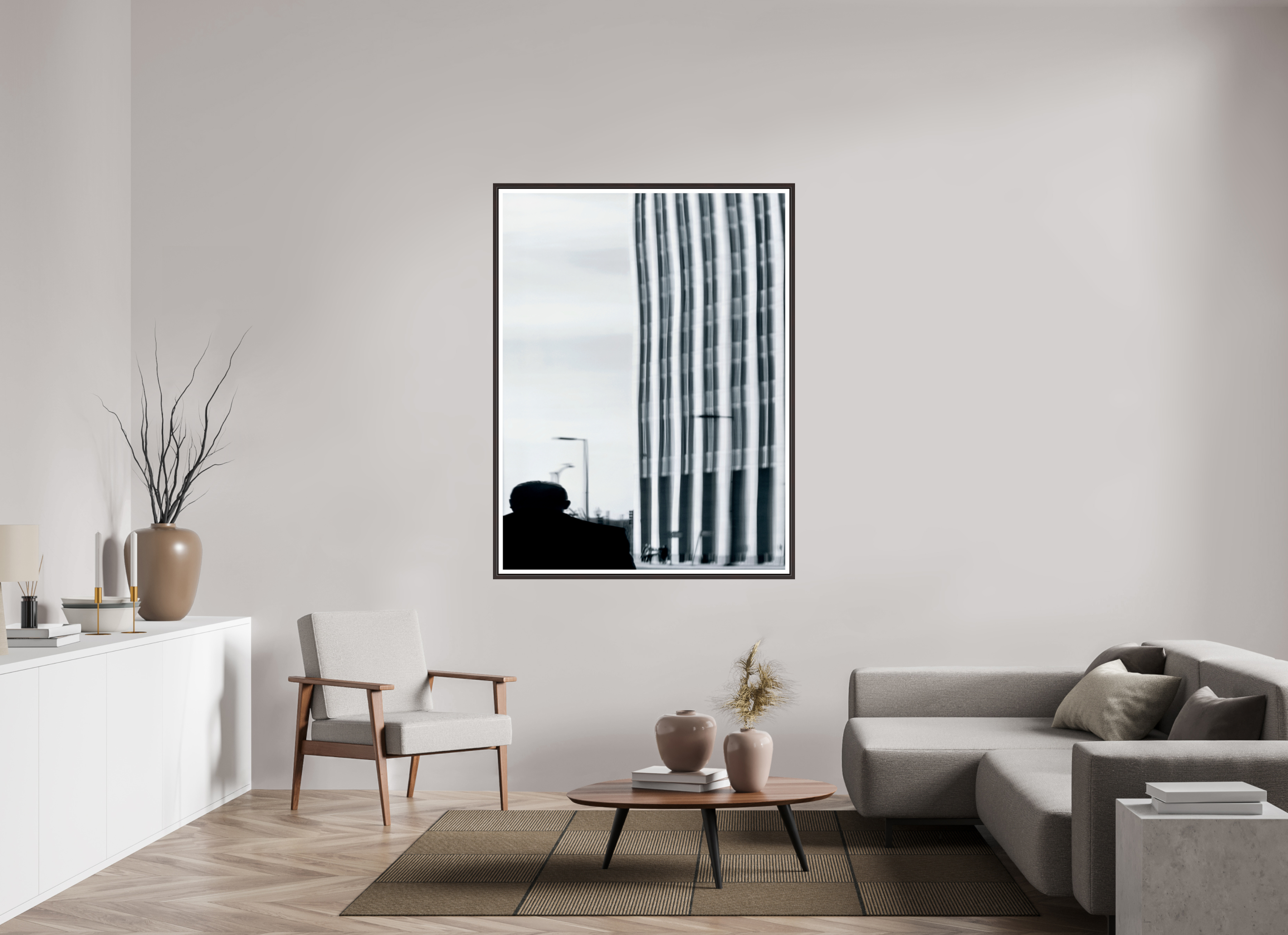45 x 60″, Floater Frame (Alder Brown) Warping