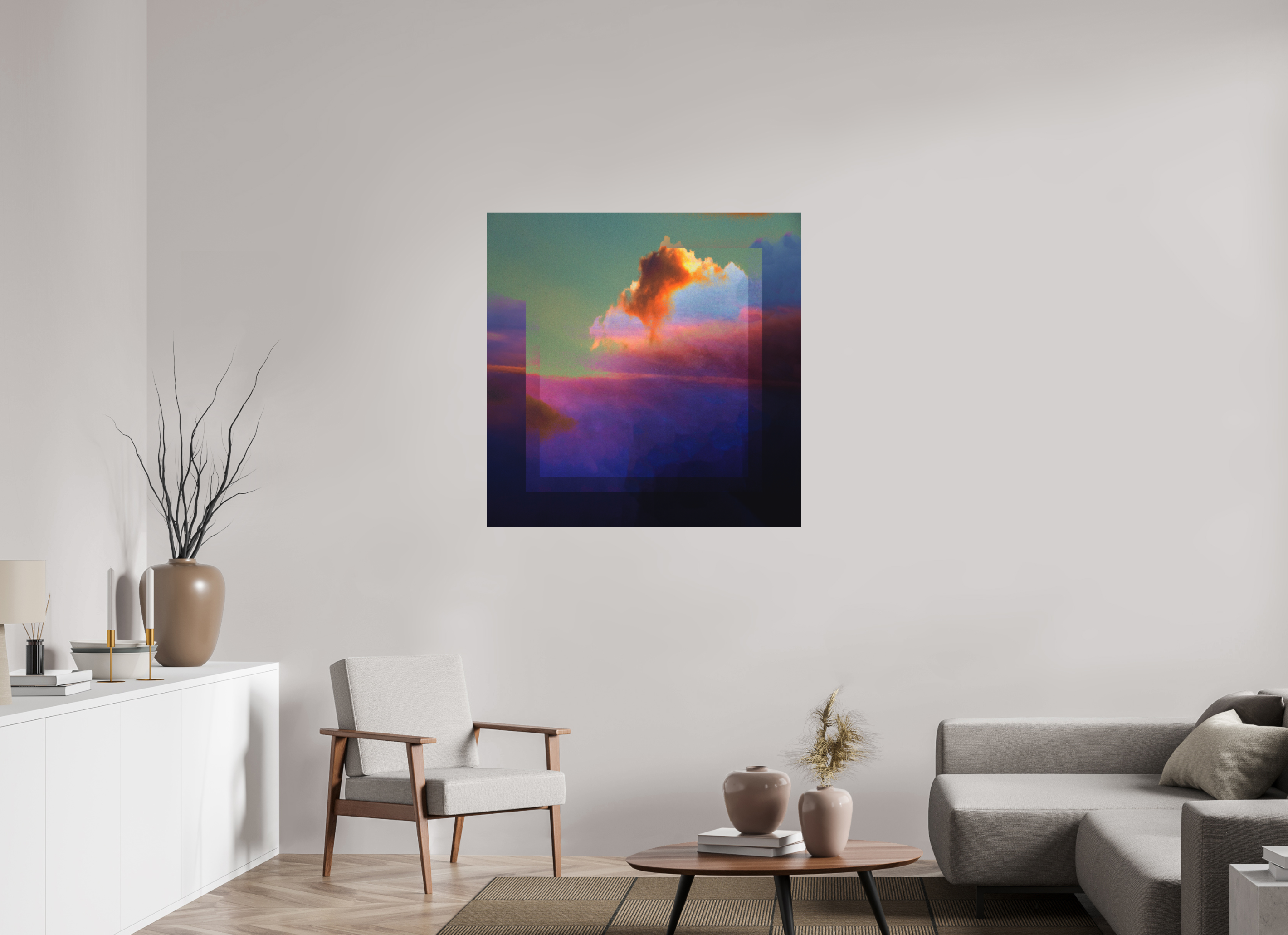 40 x 40″, Aluminum Dibond Lofi Clouds