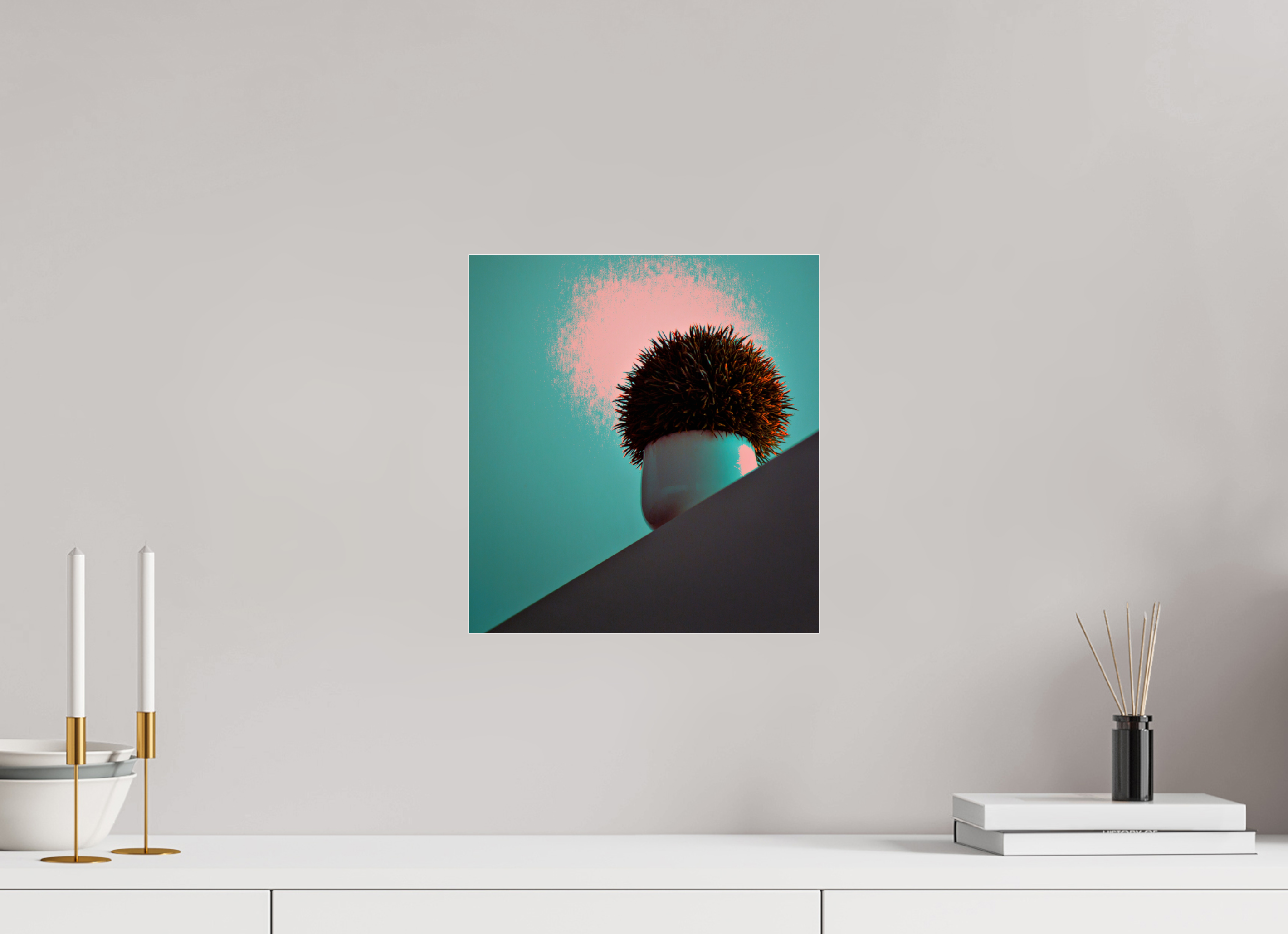 12 x 13″, Photo Print Under Acrylic Glass Fake Plants