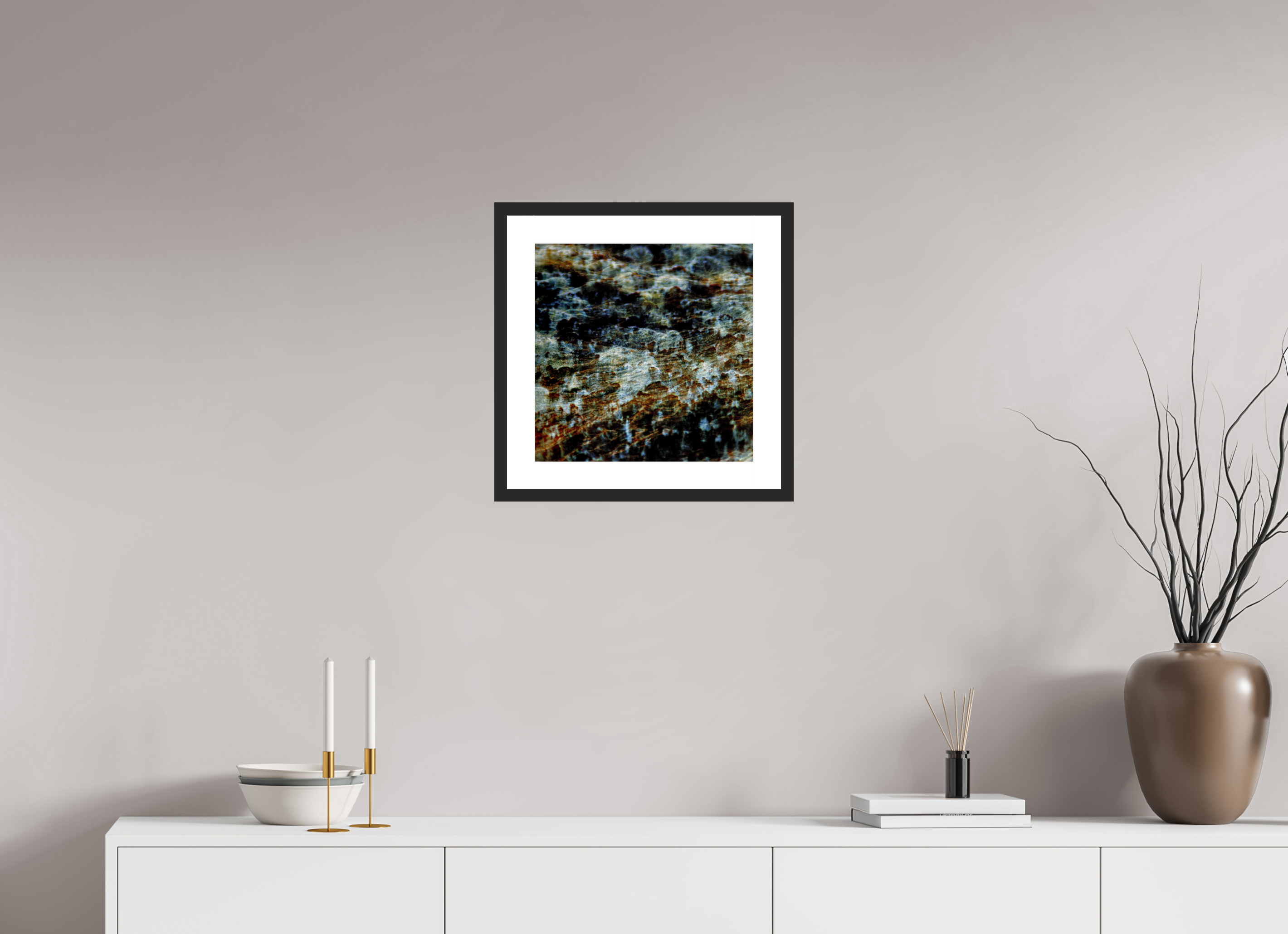 15 x 15″, Fuji Crystal Archive Print Framed (Black) Digital Snow
