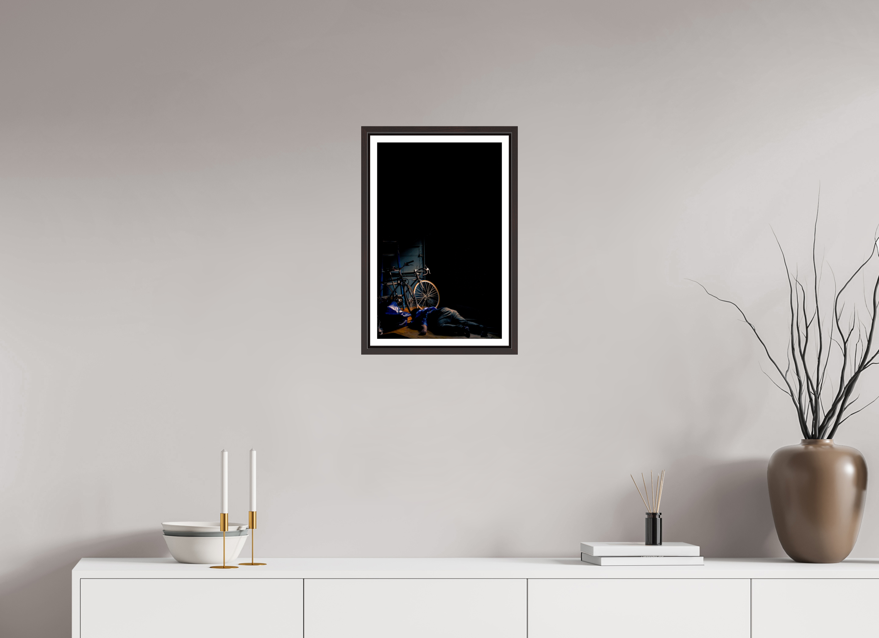 12 x 19″, Floater Frame (Alder Brown) Tired