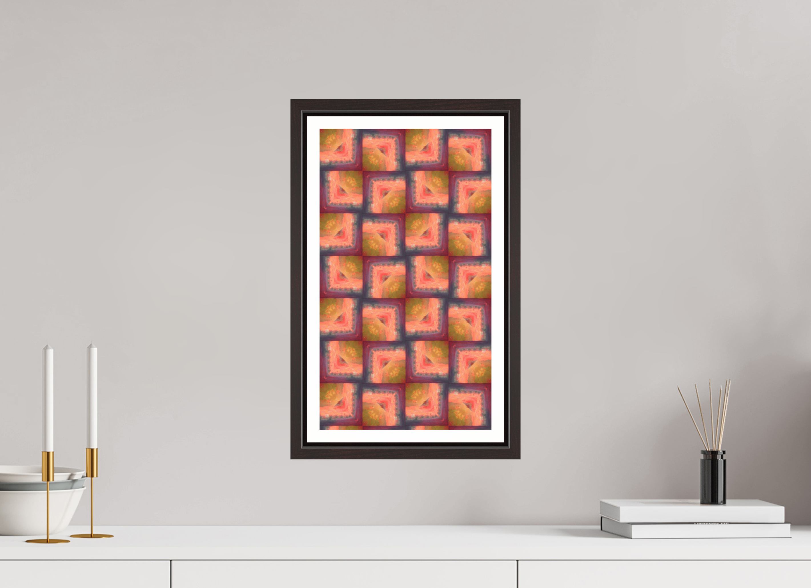 9 x 16″, Floater Frame (Alder Brown) soft boring