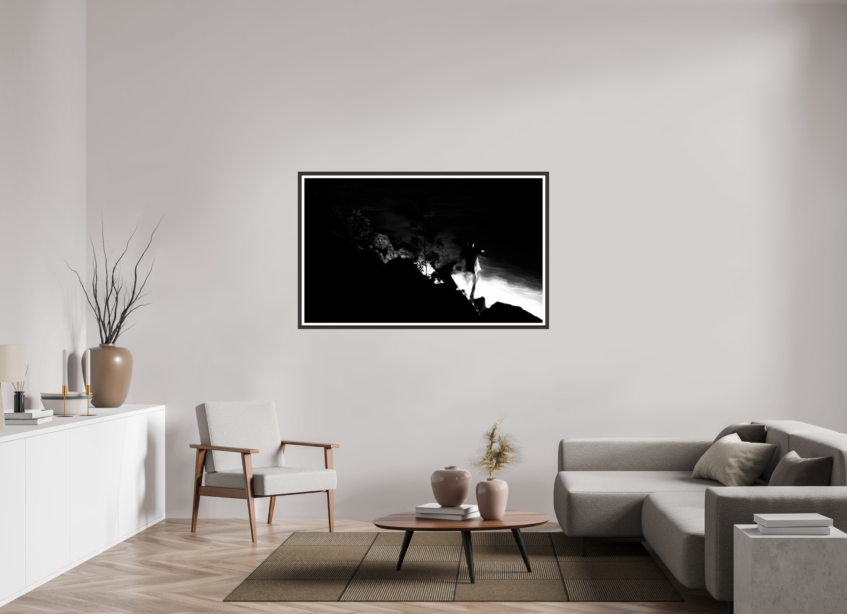 57.8 x 35″, Floater Frame (Alder Brown) Some Kind Of Spirit World