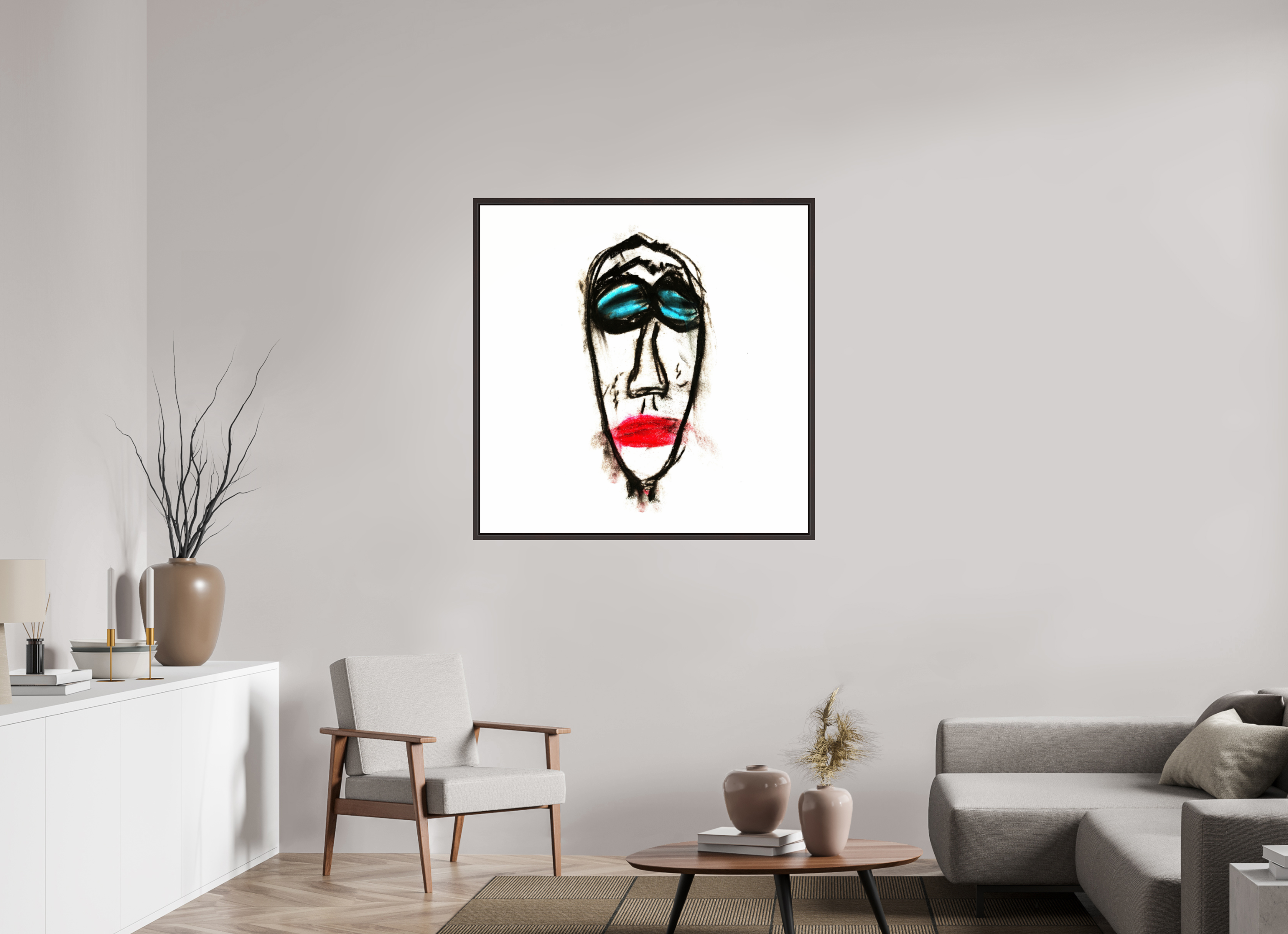 40 x 40″, Floater Frame (Alder Brown) Mr. Everybody