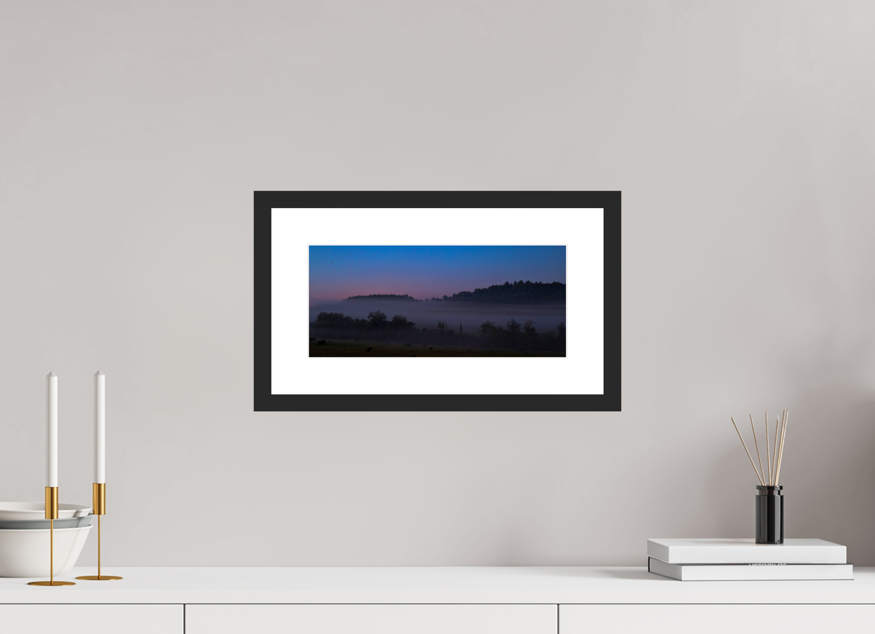 13.3 x 6″, Fuji Crystal Archive Print Framed (Black) fog