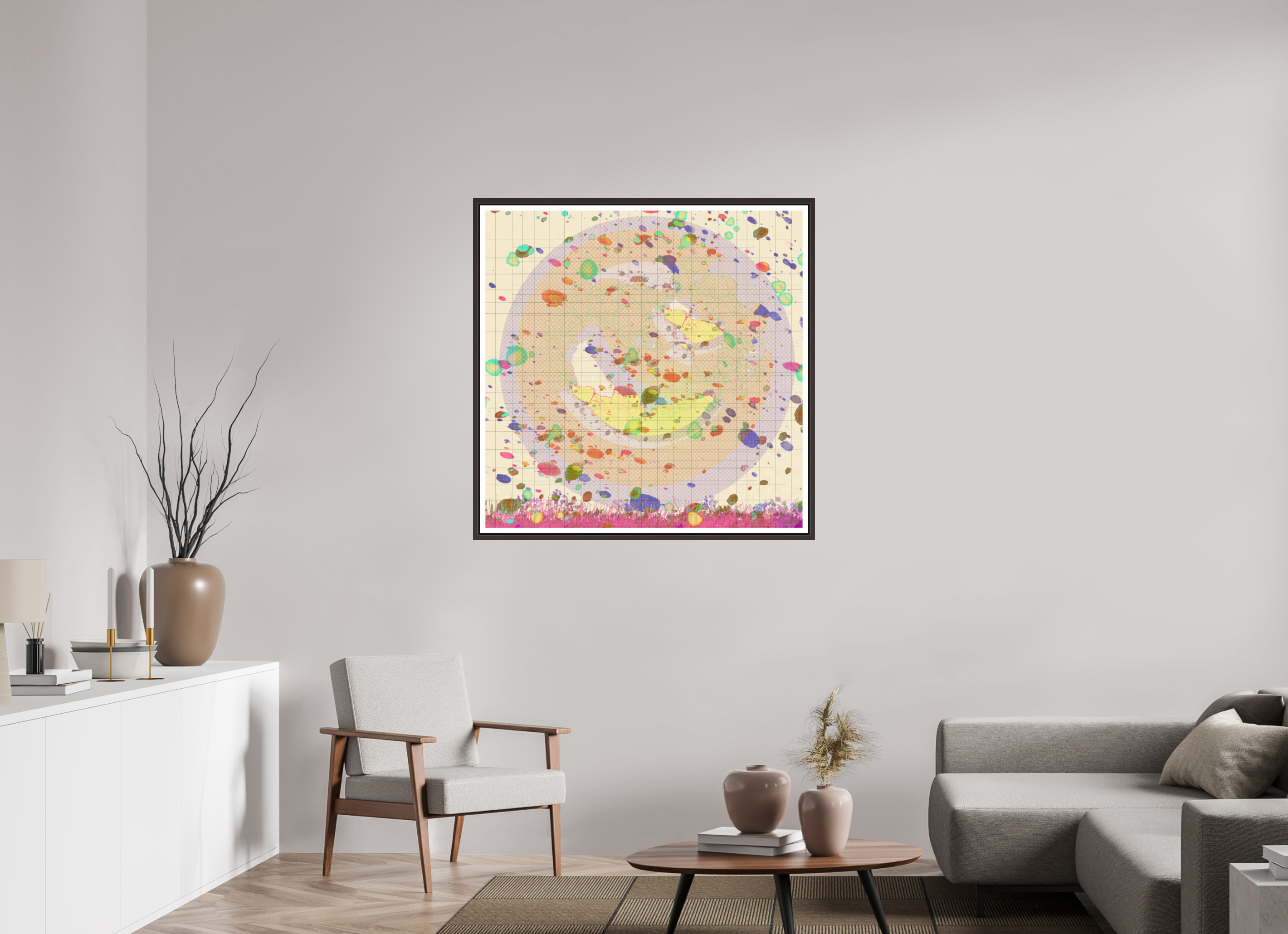 40 x 40″, Floater Frame (Alder Brown) Grids