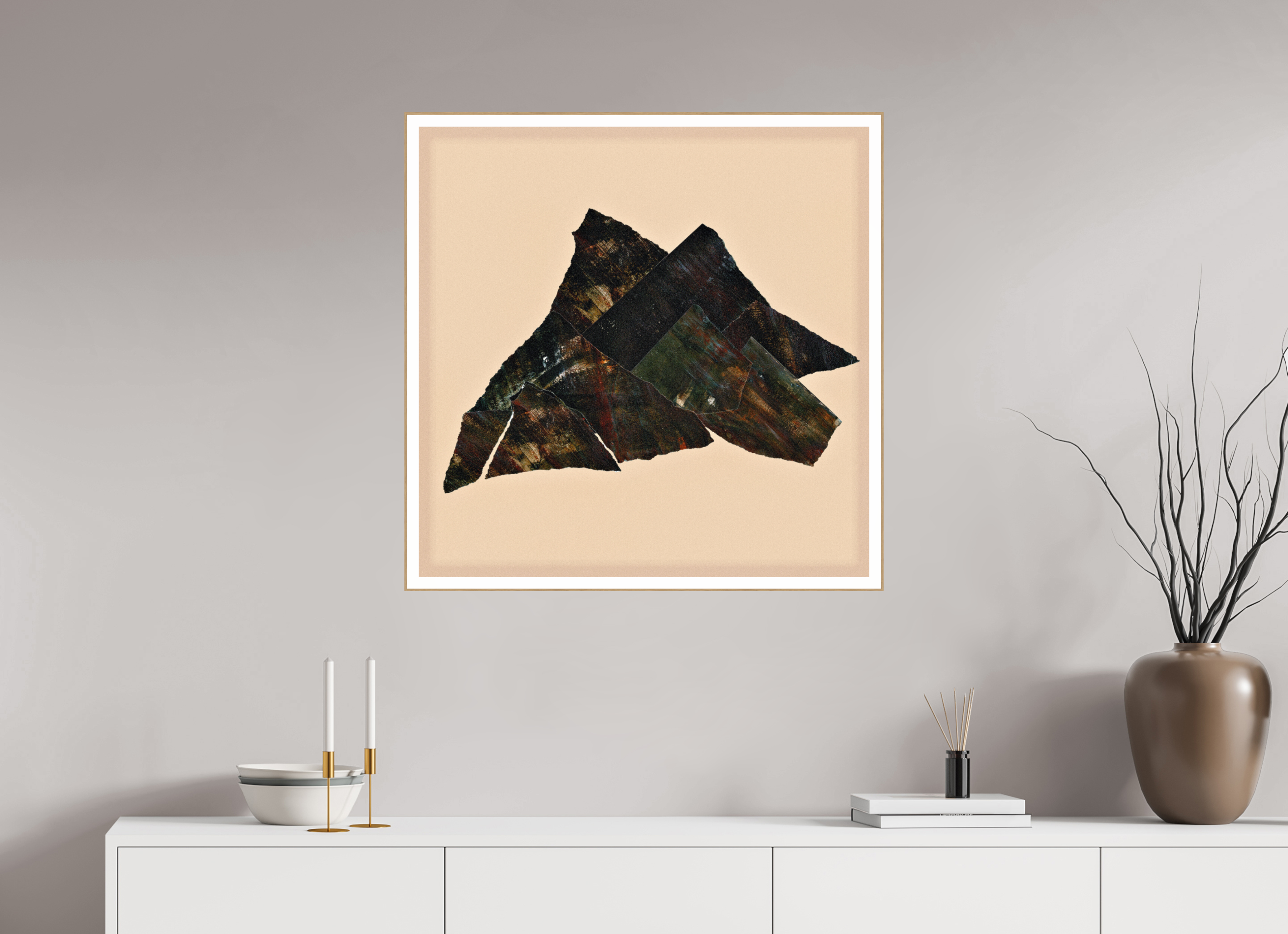 30 x 30″, Solid Wood ArtBox (Oak) Mountain