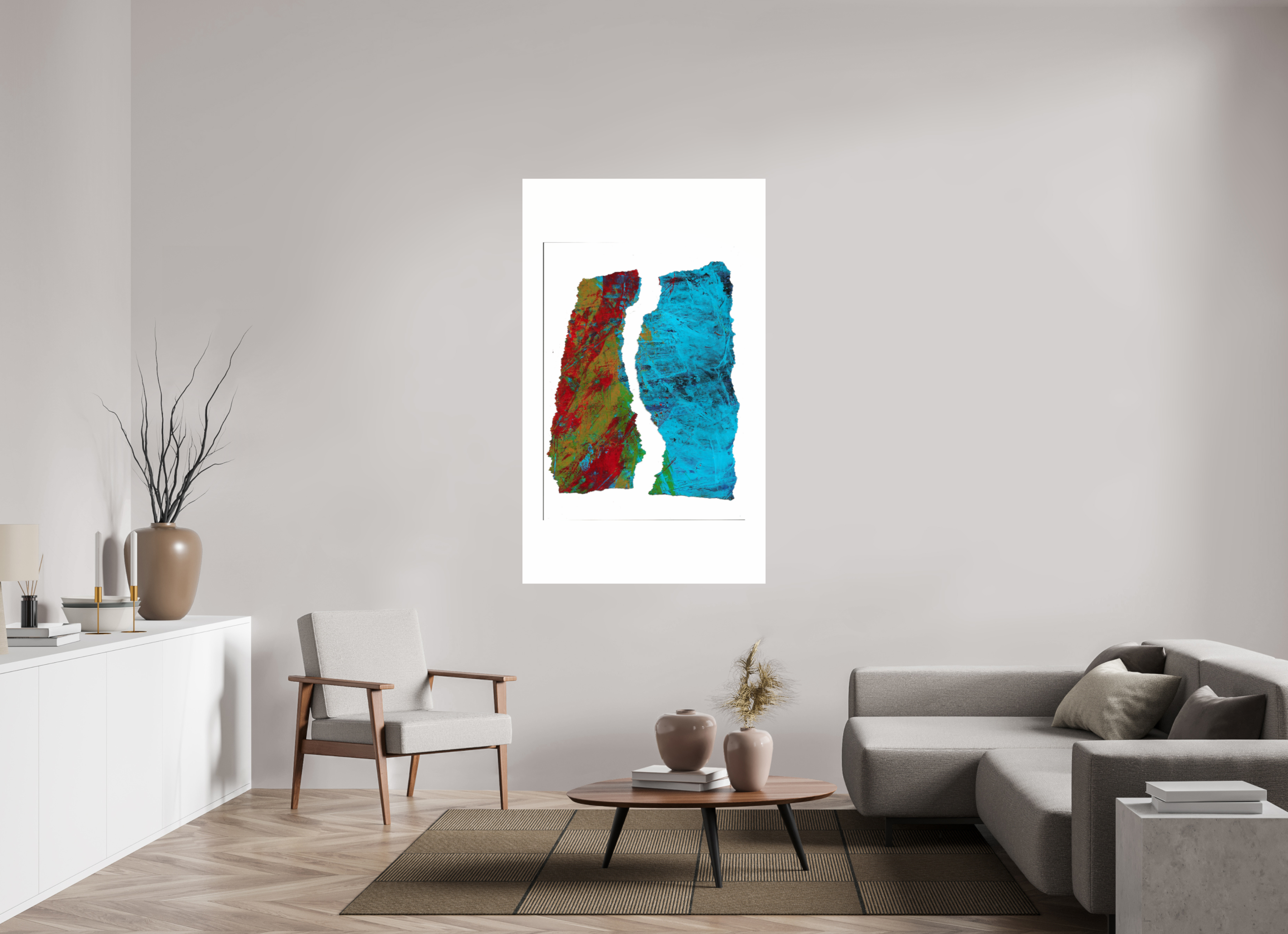 39 x 65″, Photo Print Under Acrylic Glass Earth & Water