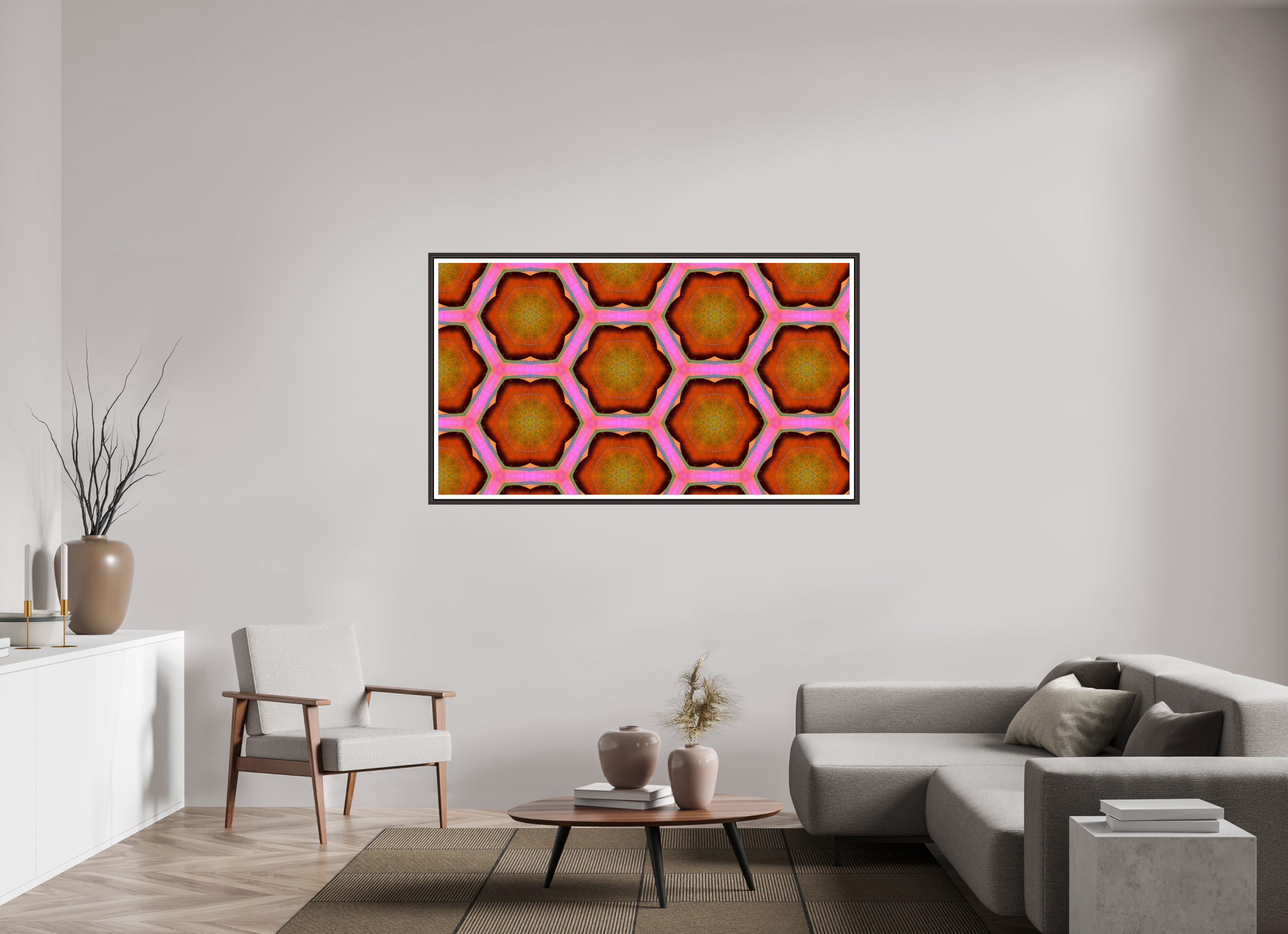 64 x 36″, Floater Frame (Alder Brown) { ⋷ } r ⊨ ≩ ∧ s
