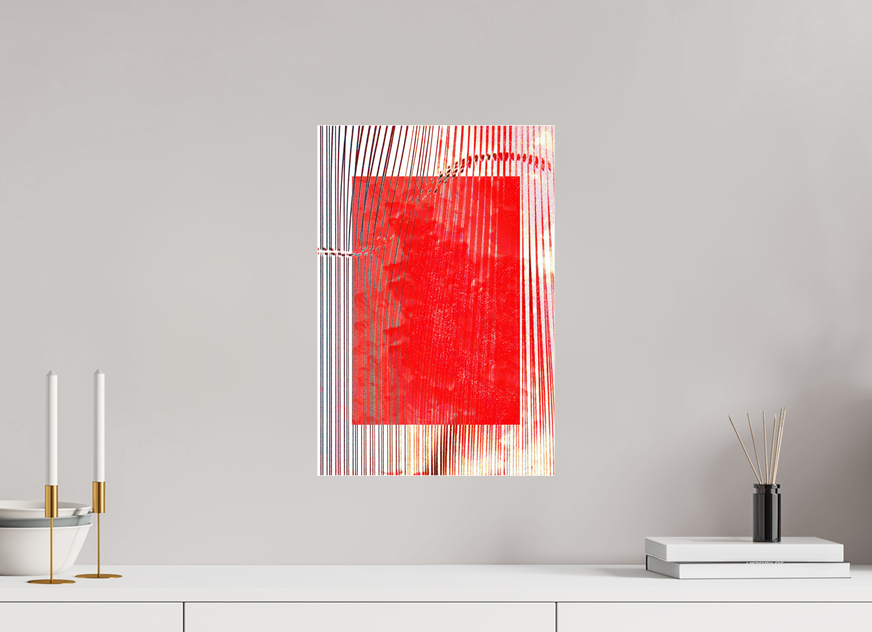 12 x 17.8″, Photo Print Under Acrylic Glass Red Waves