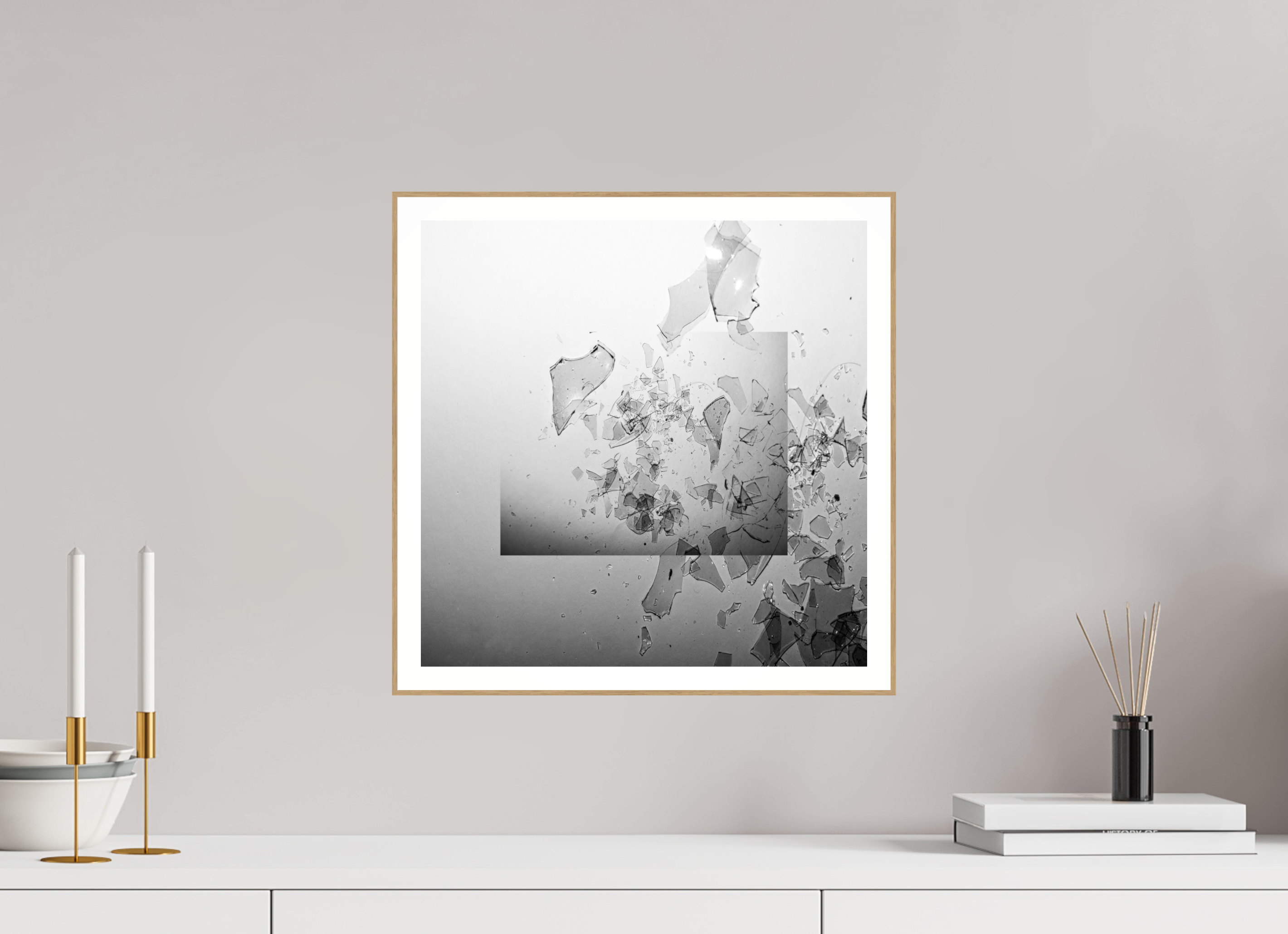 15 x 15″, Solid Wood ArtBox (Oak) glass