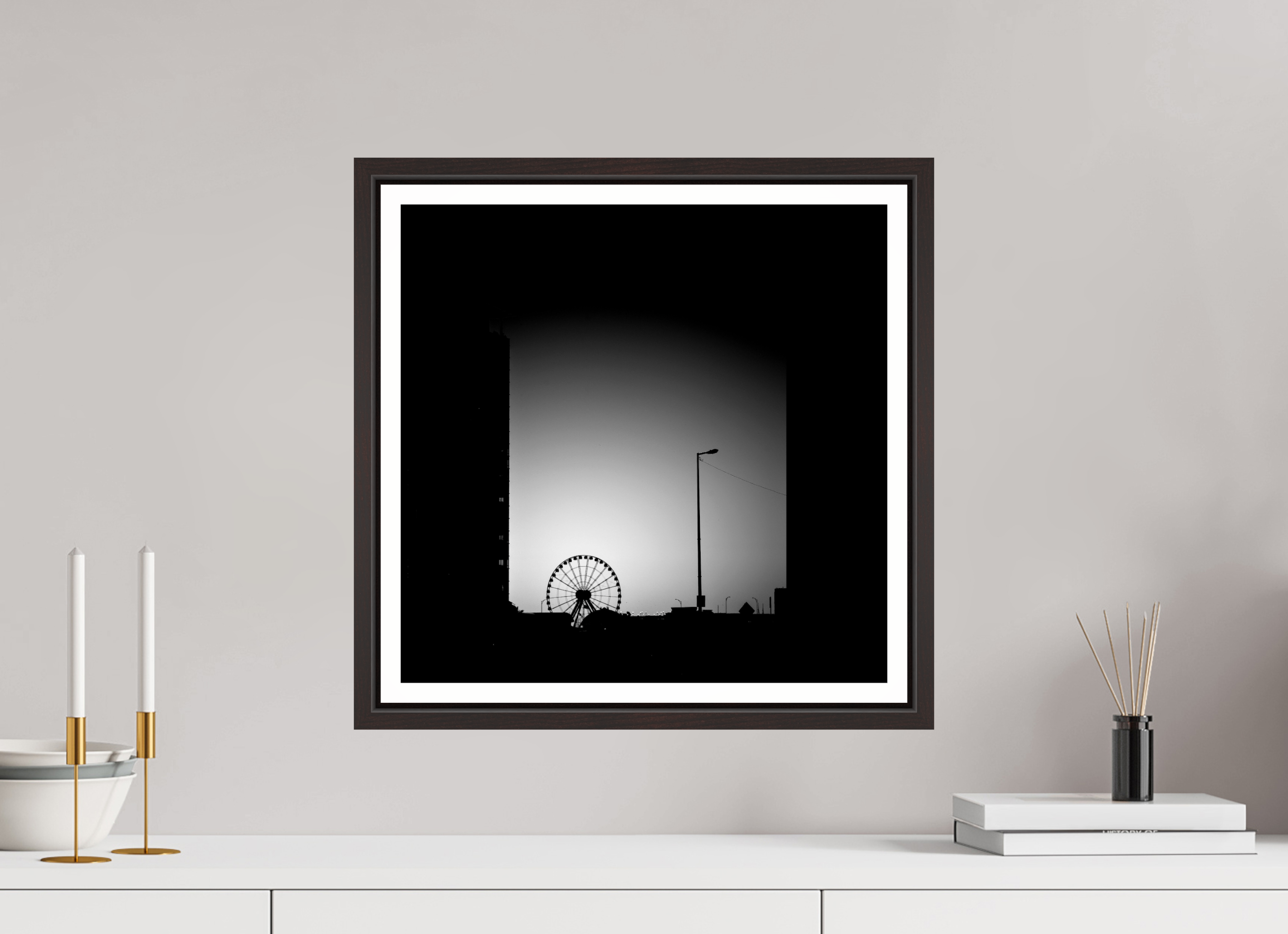 16.3 x 16″, Floater Frame (Alder Brown) navy pier