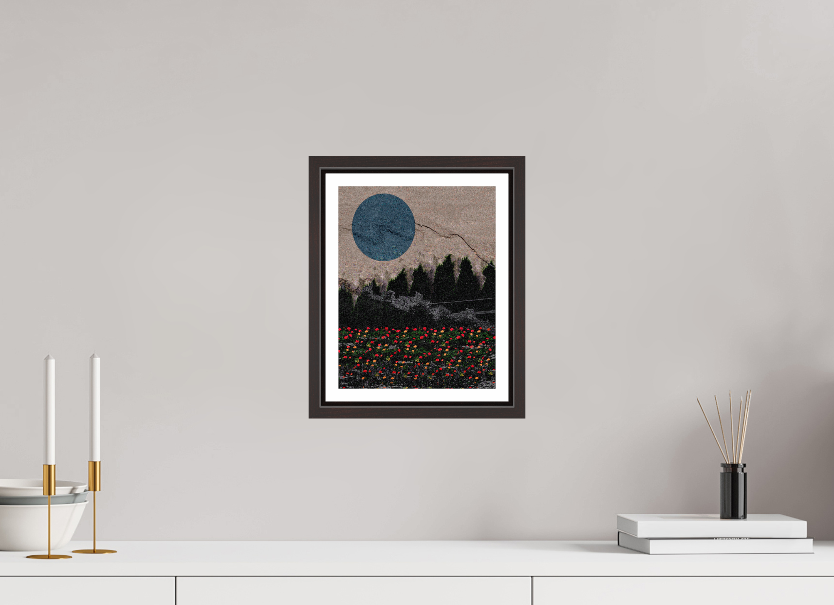 8 x 10.4″, Floater Frame (Alder Brown) garden