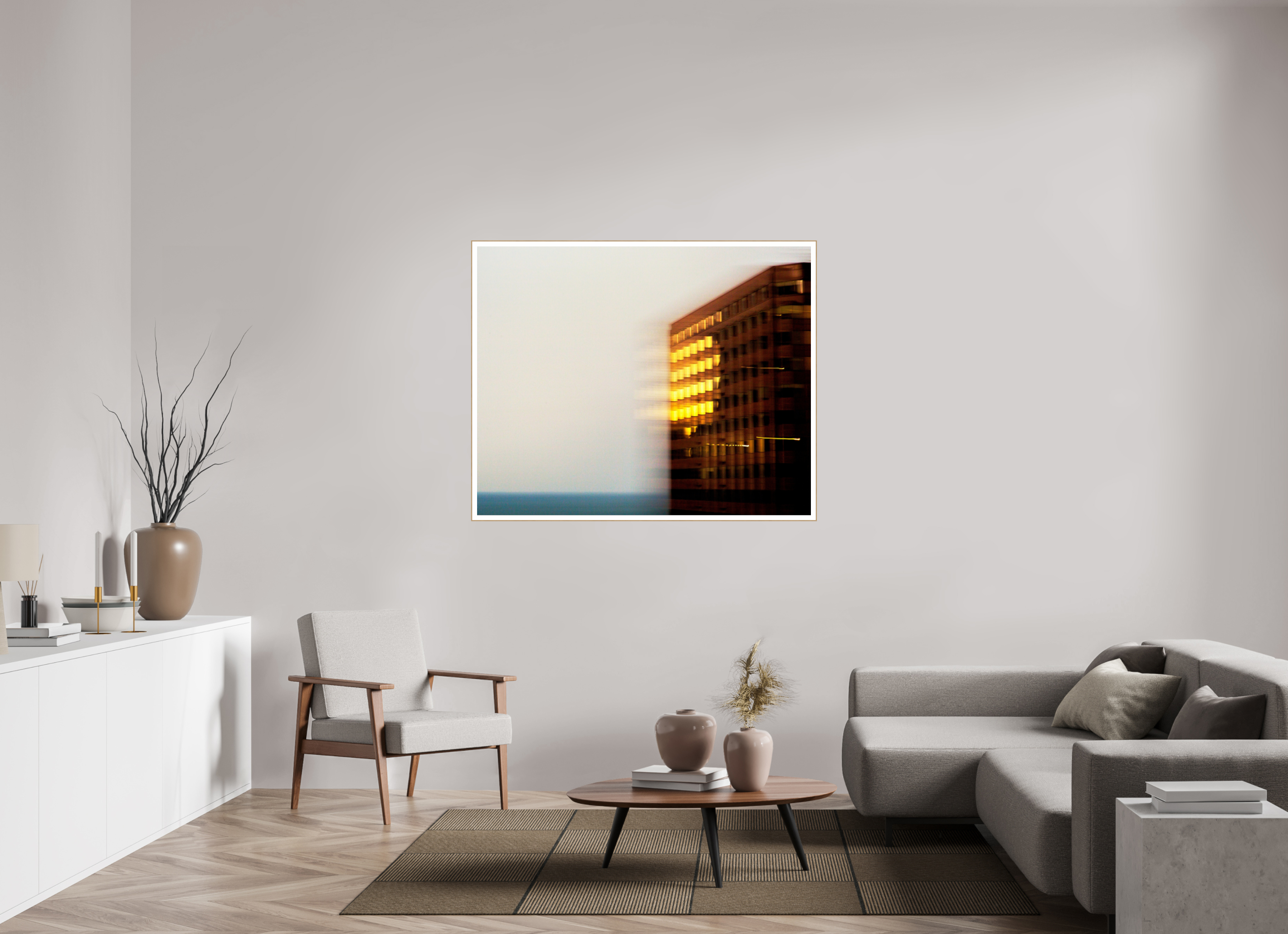 53.3 x 43″, Solid Wood ArtBox (Oak) Time Flies