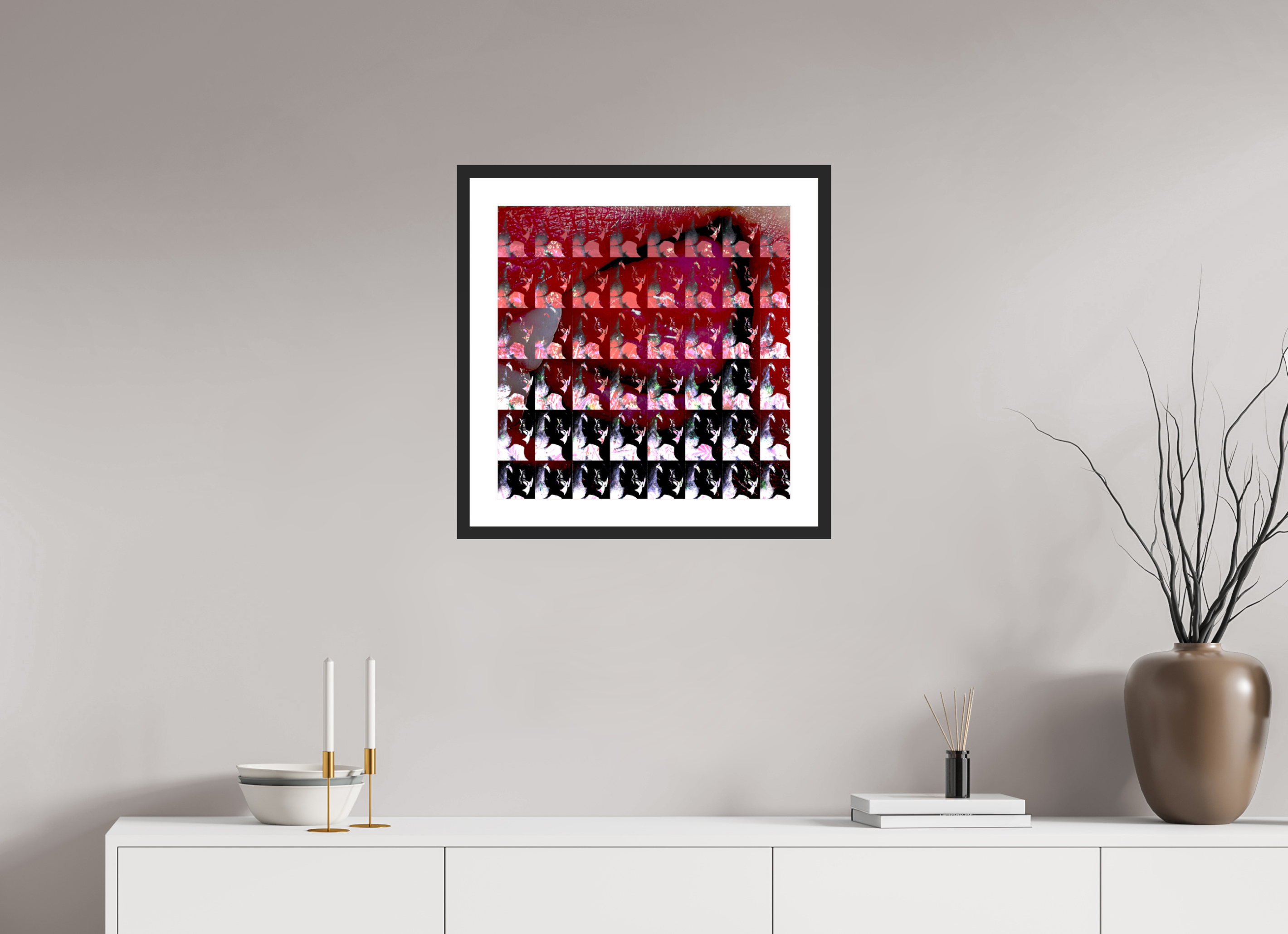 20 x 20″, Fuji Crystal Archive Print Framed (Black) Lip Service