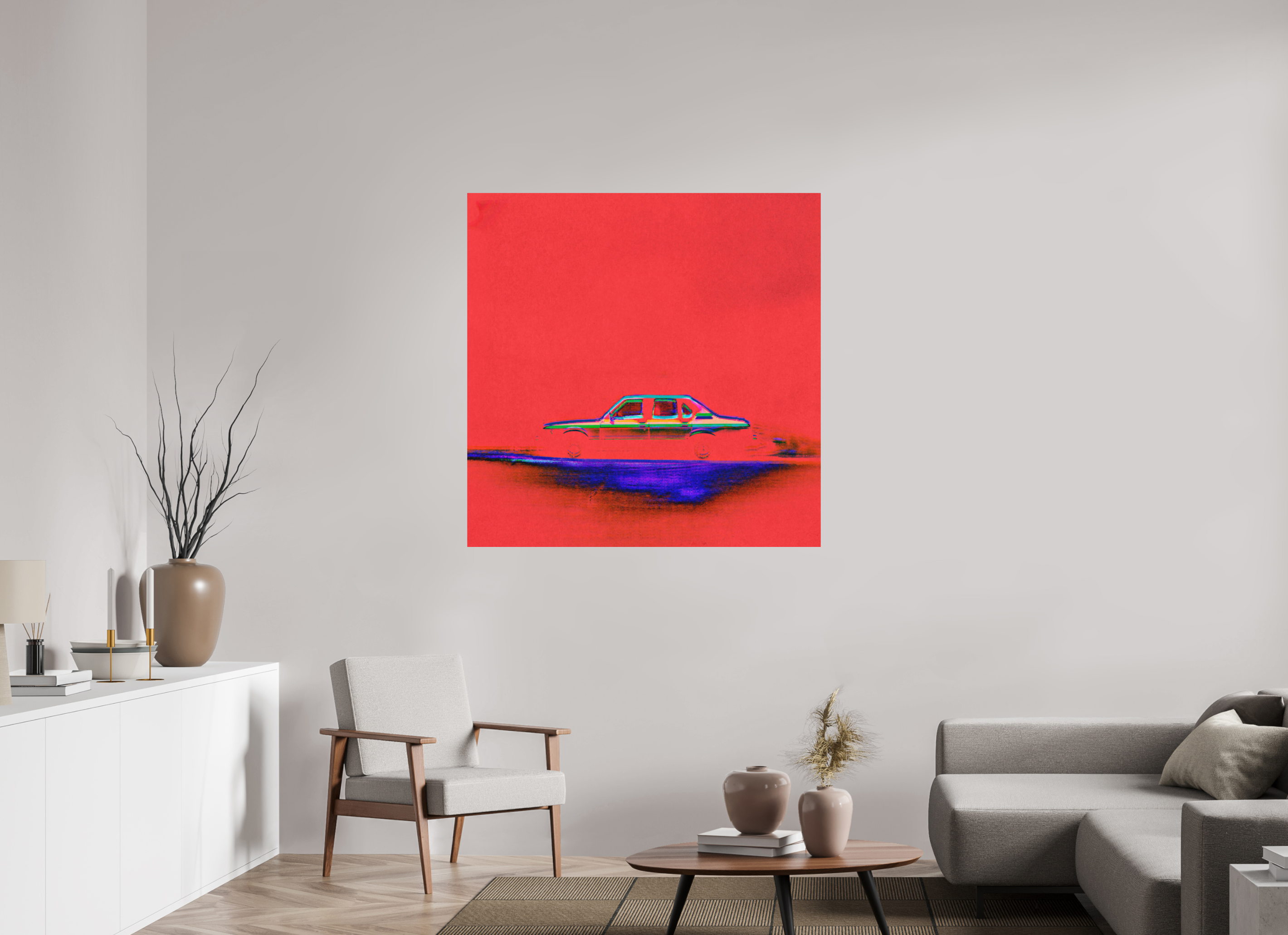 45 x 45″, Aluminum Dibond Street Parking