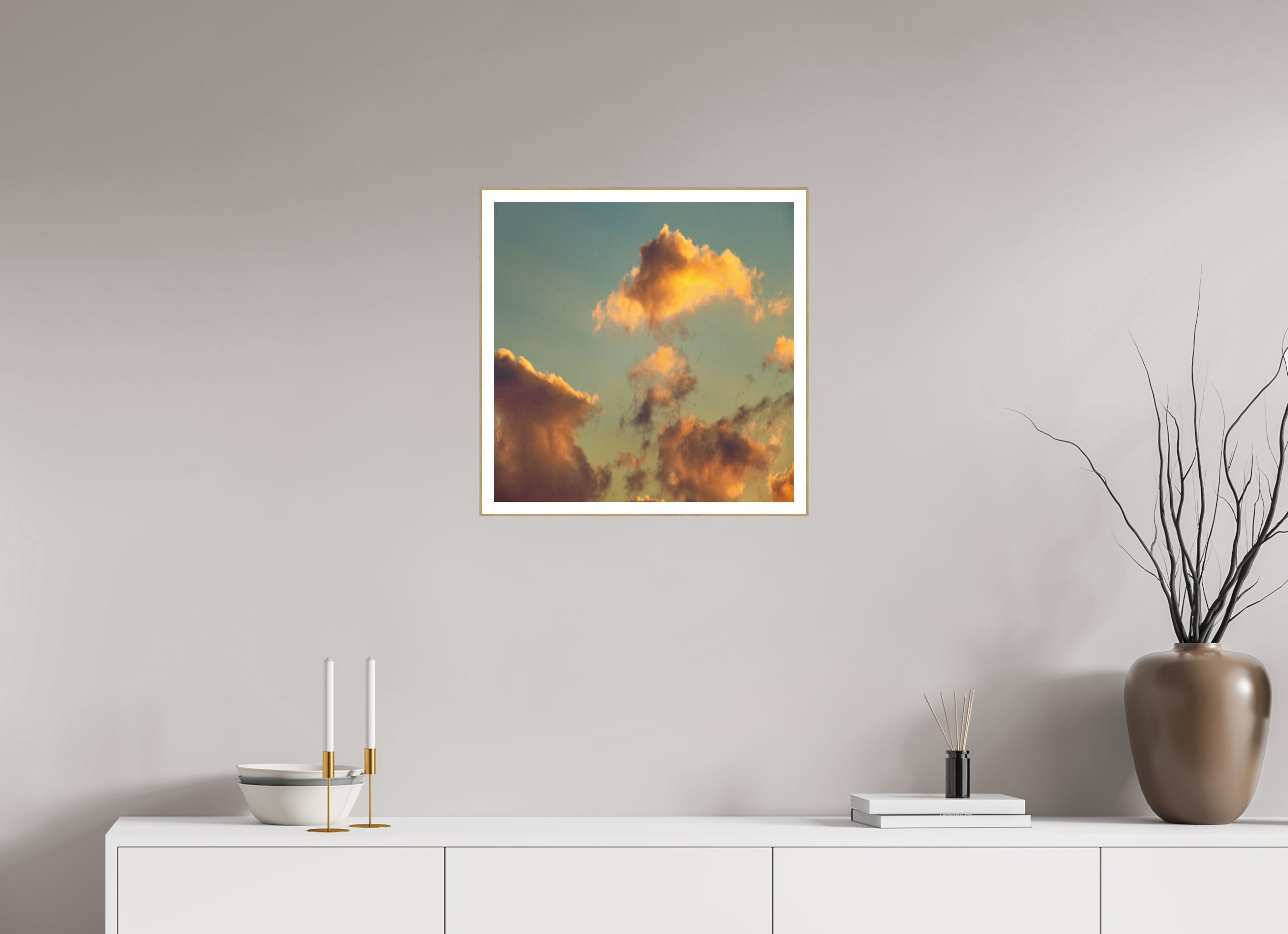 20 x 20″, Solid Wood ArtBox (Oak) "Golden Hour"