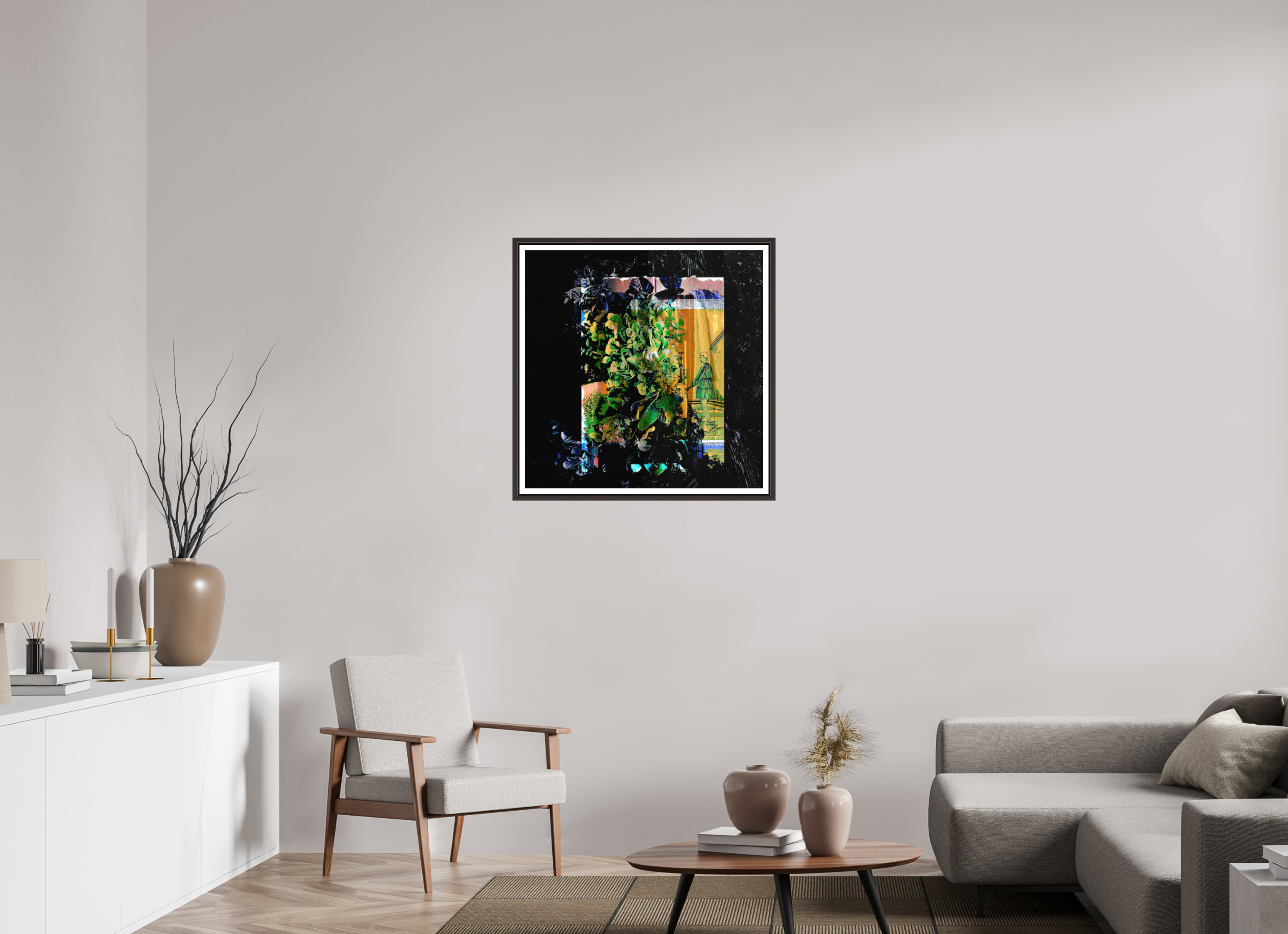 30 x 30″, Floater Frame (Alder Brown) Imposter Syndrome