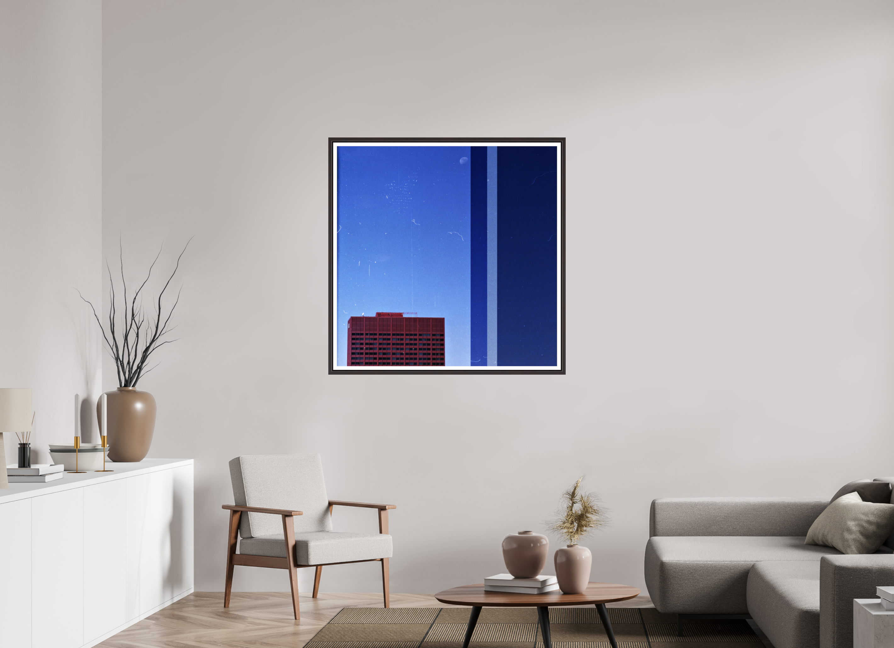 40 x 40″, Floater Frame (Alder Brown) Falling Asleep