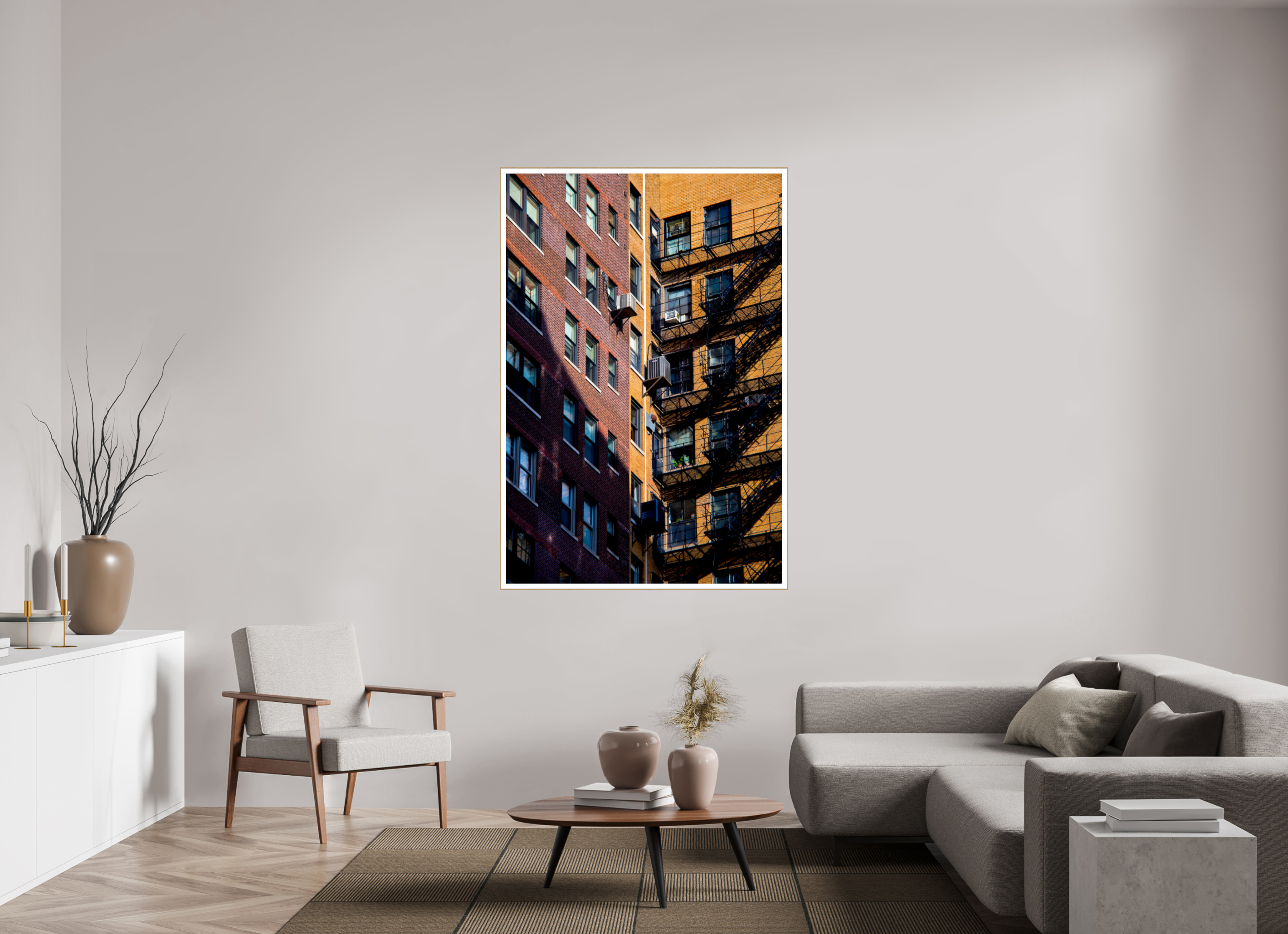43 x 64″, Solid Wood ArtBox (Oak) City Escape