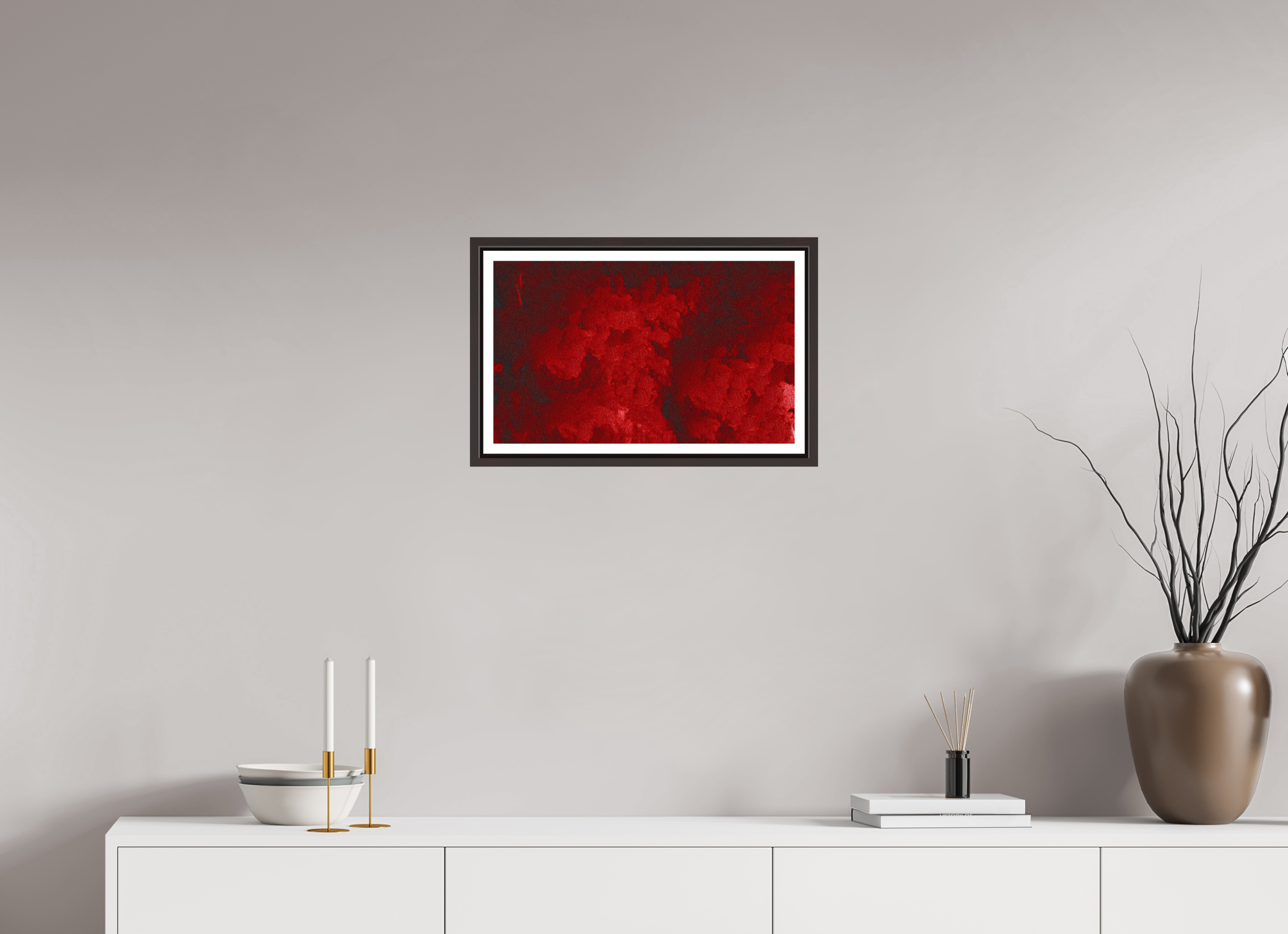19.9 x 12″, Floater Frame (Alder Brown) Blood Drive