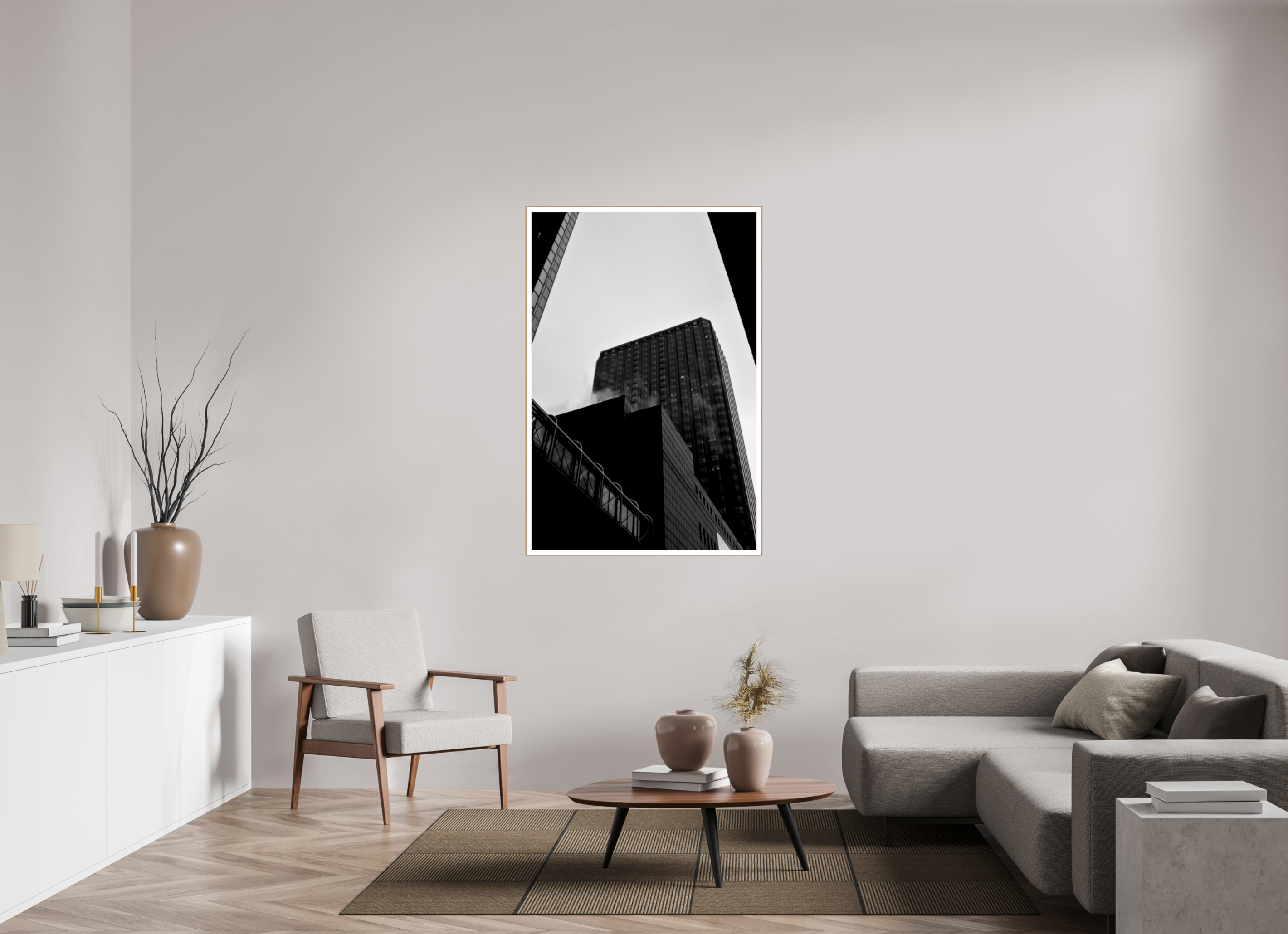 36 x 54″, Solid Wood ArtBox (Oak) Financial District
