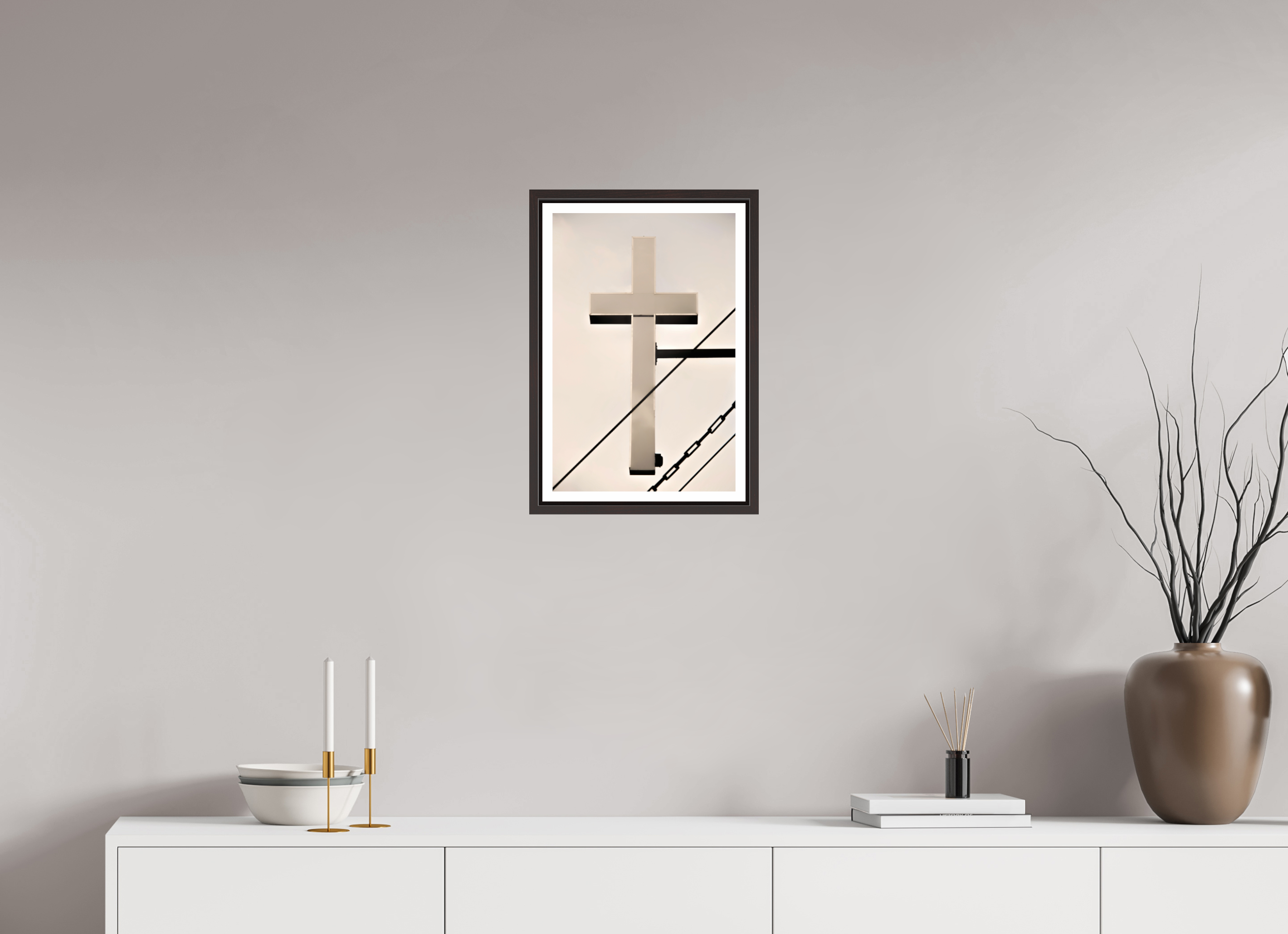 12 x 18.4″, Floater Frame (Alder Brown) Catholic School