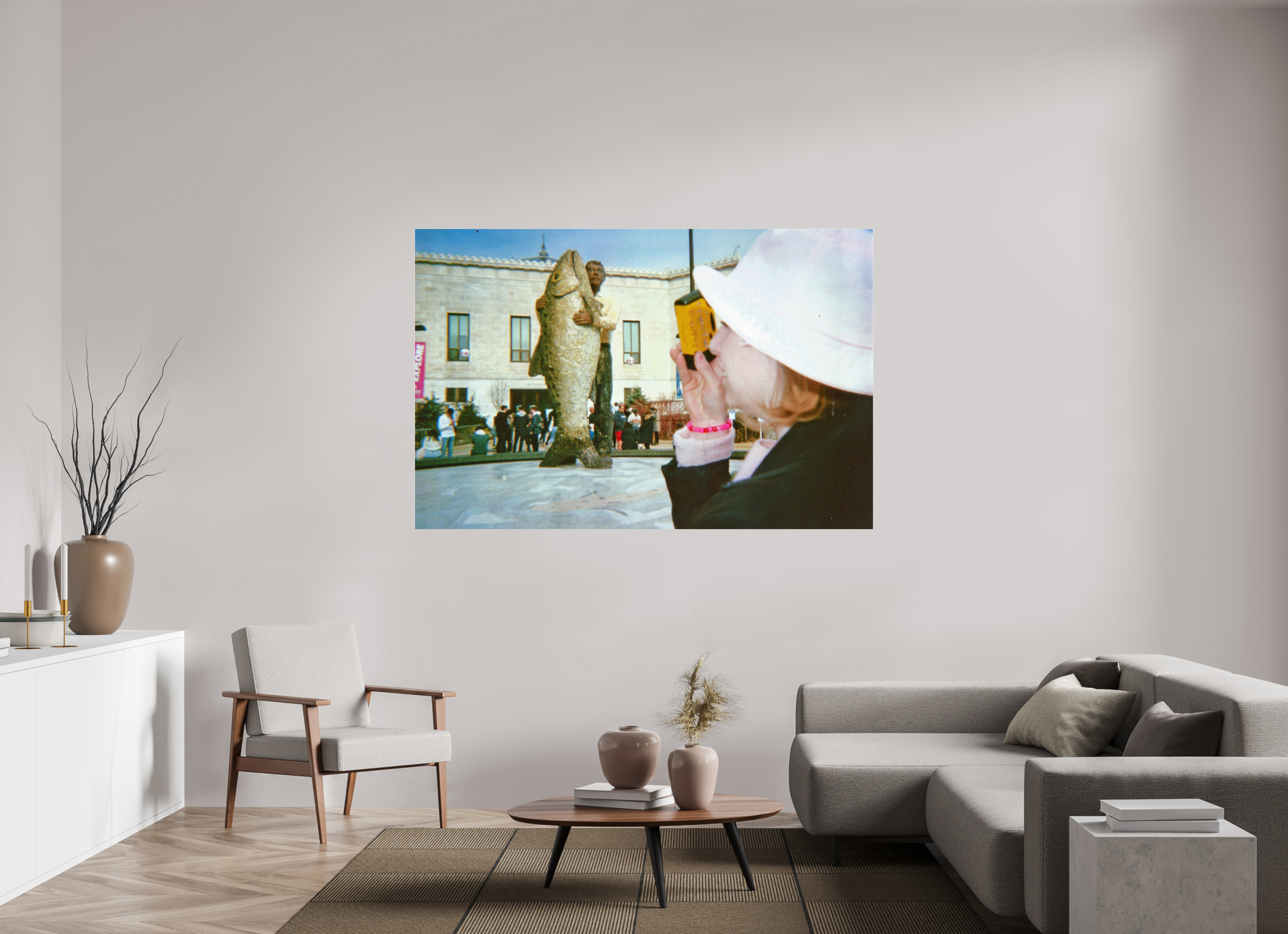 71.8 x 47″, Photo Print Under Acrylic Glass Hello Fish Man