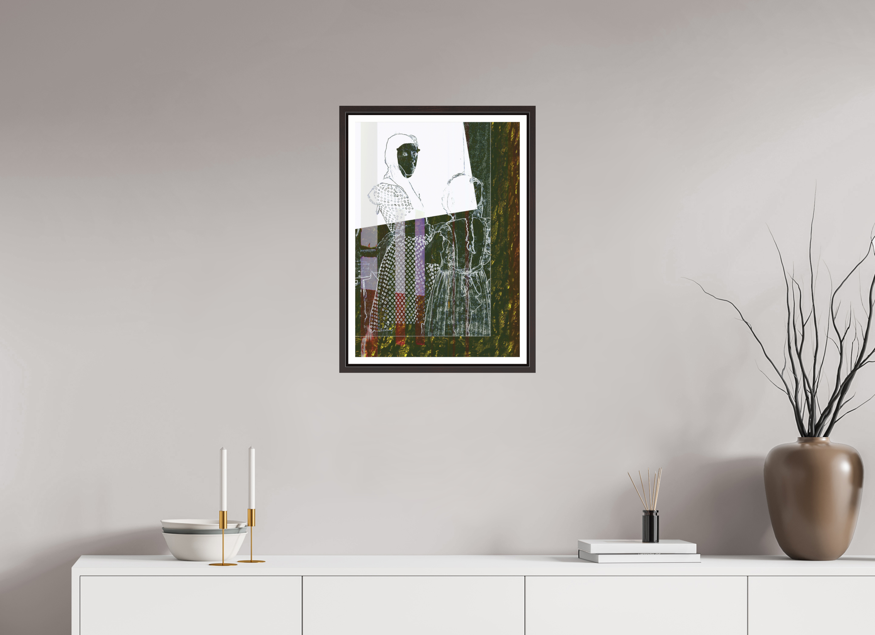 16 x 22.9″, Floater Frame (Alder Brown) Motherly
