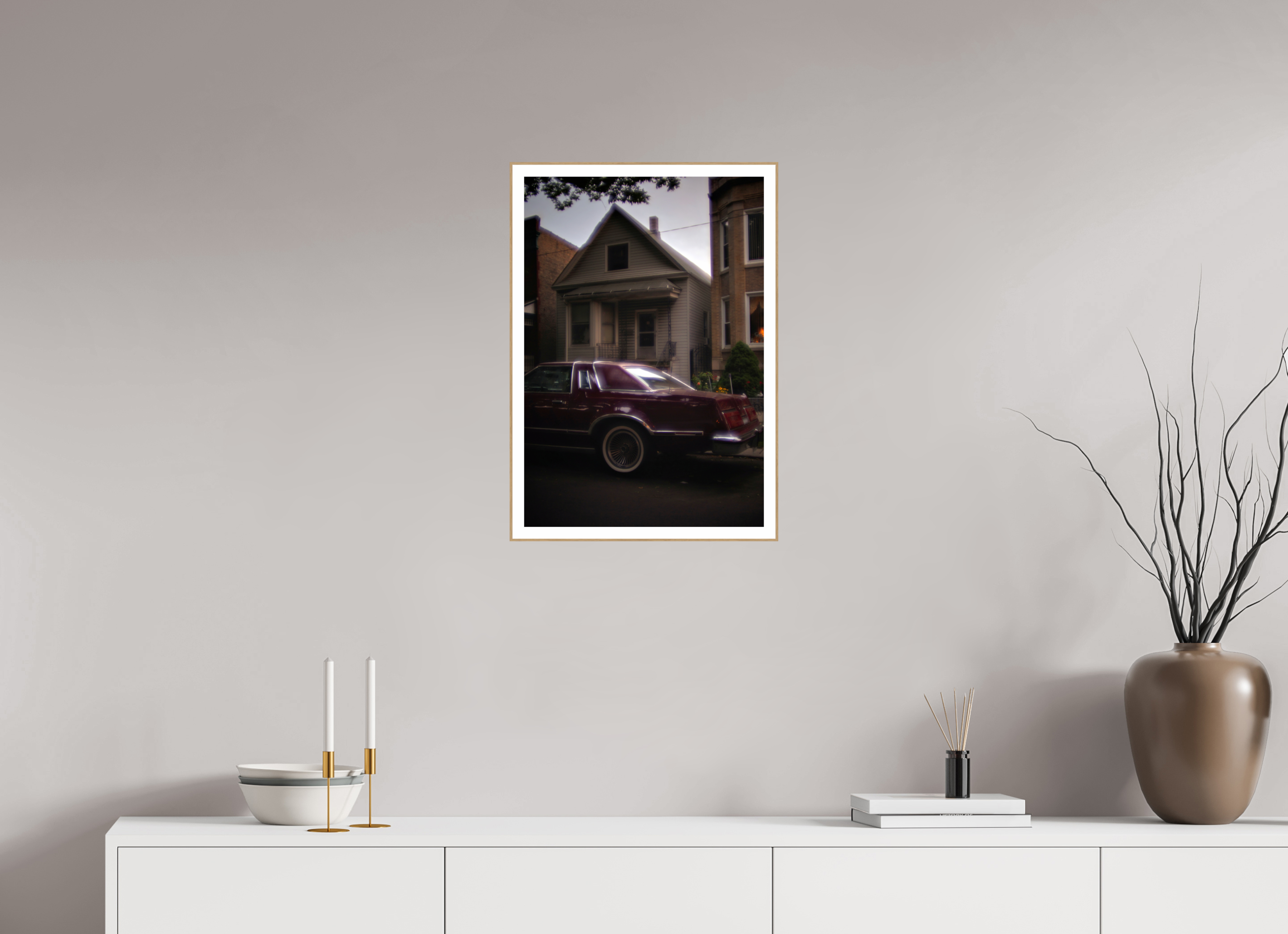 16 x 23.3″, Solid Wood ArtBox (Oak) 70s Glow