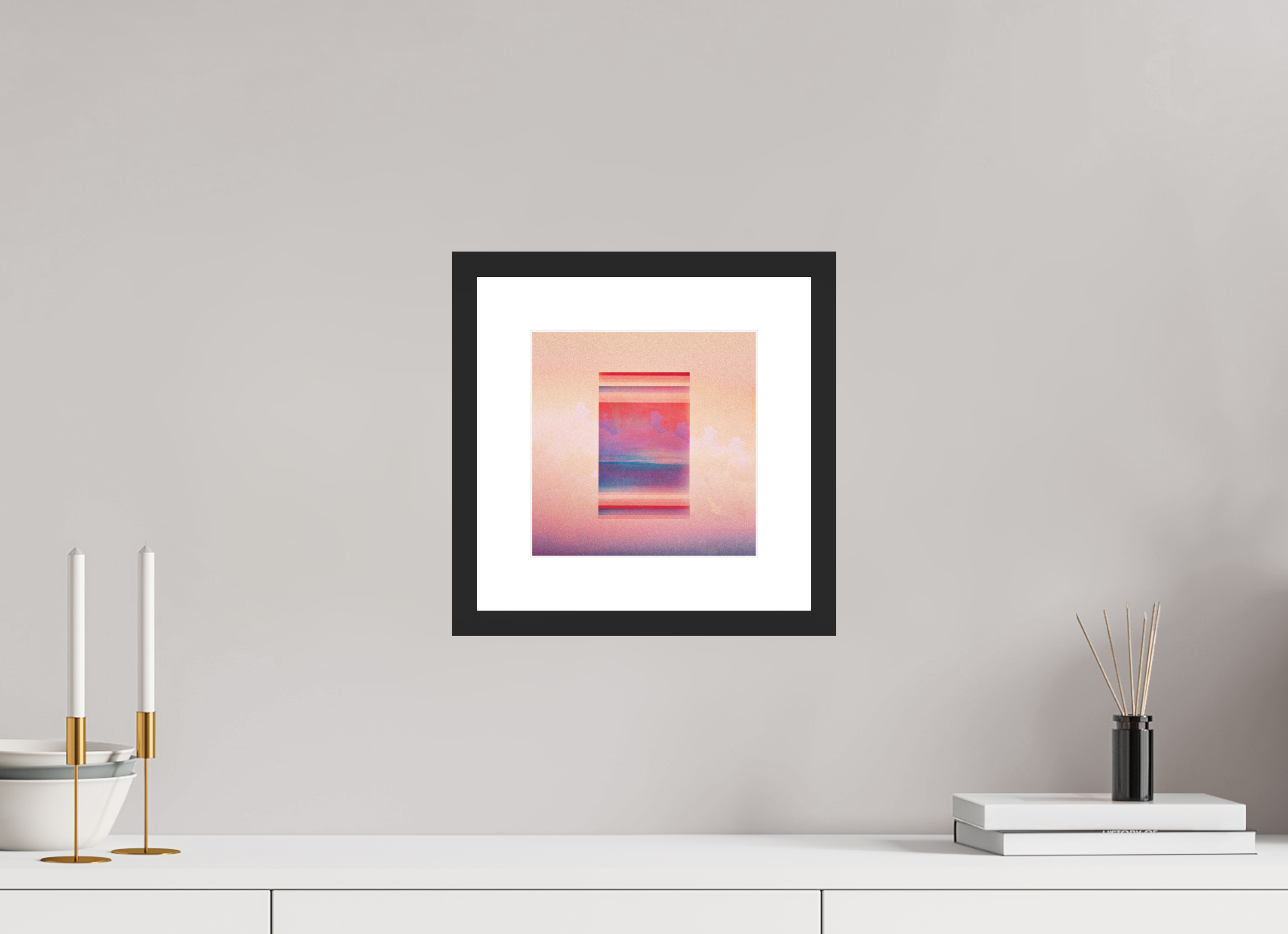 8 x 8″, Framed #1 glass houses