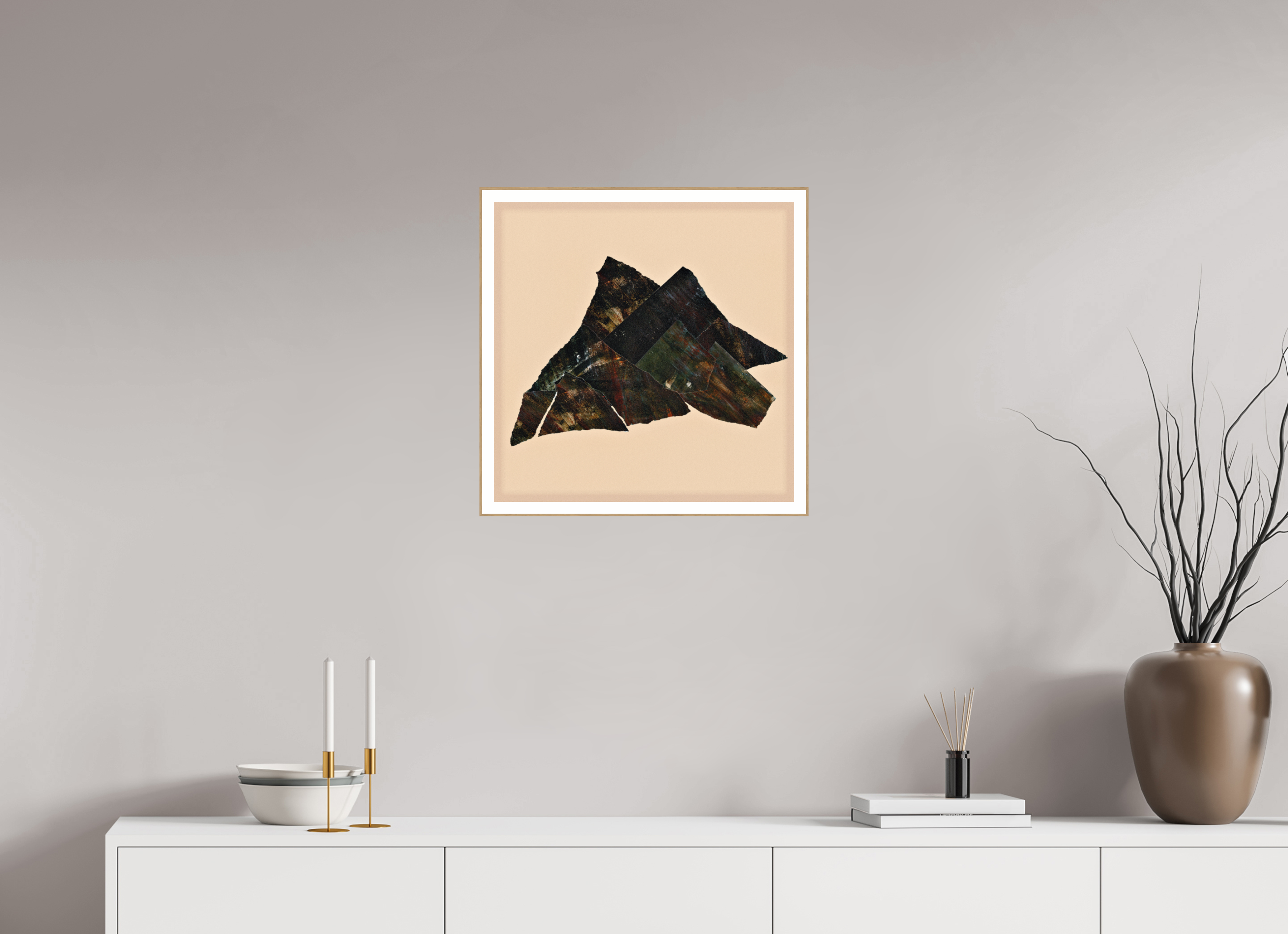 20 x 20″, Solid Wood ArtBox (Oak) Mountain