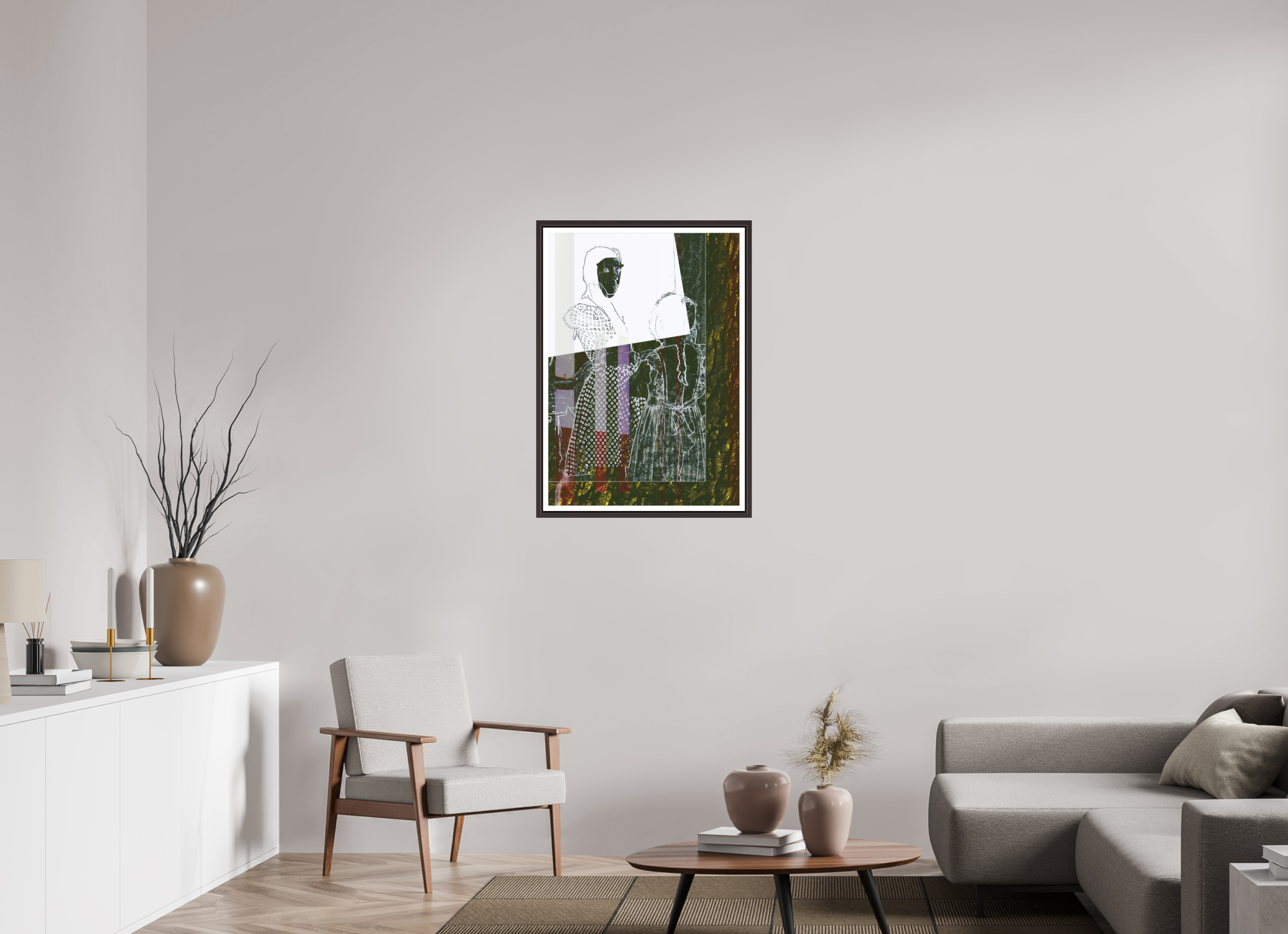 24 x 34.4″, Floater Frame (Alder Brown) Motherly