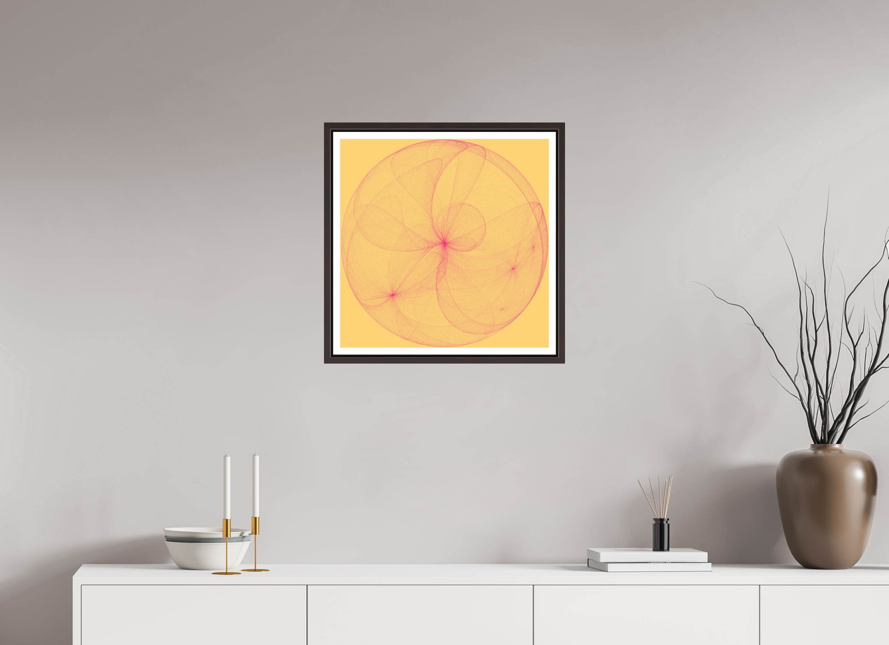 20 x 20″, Floater Frame (Alder Brown) Dionyza