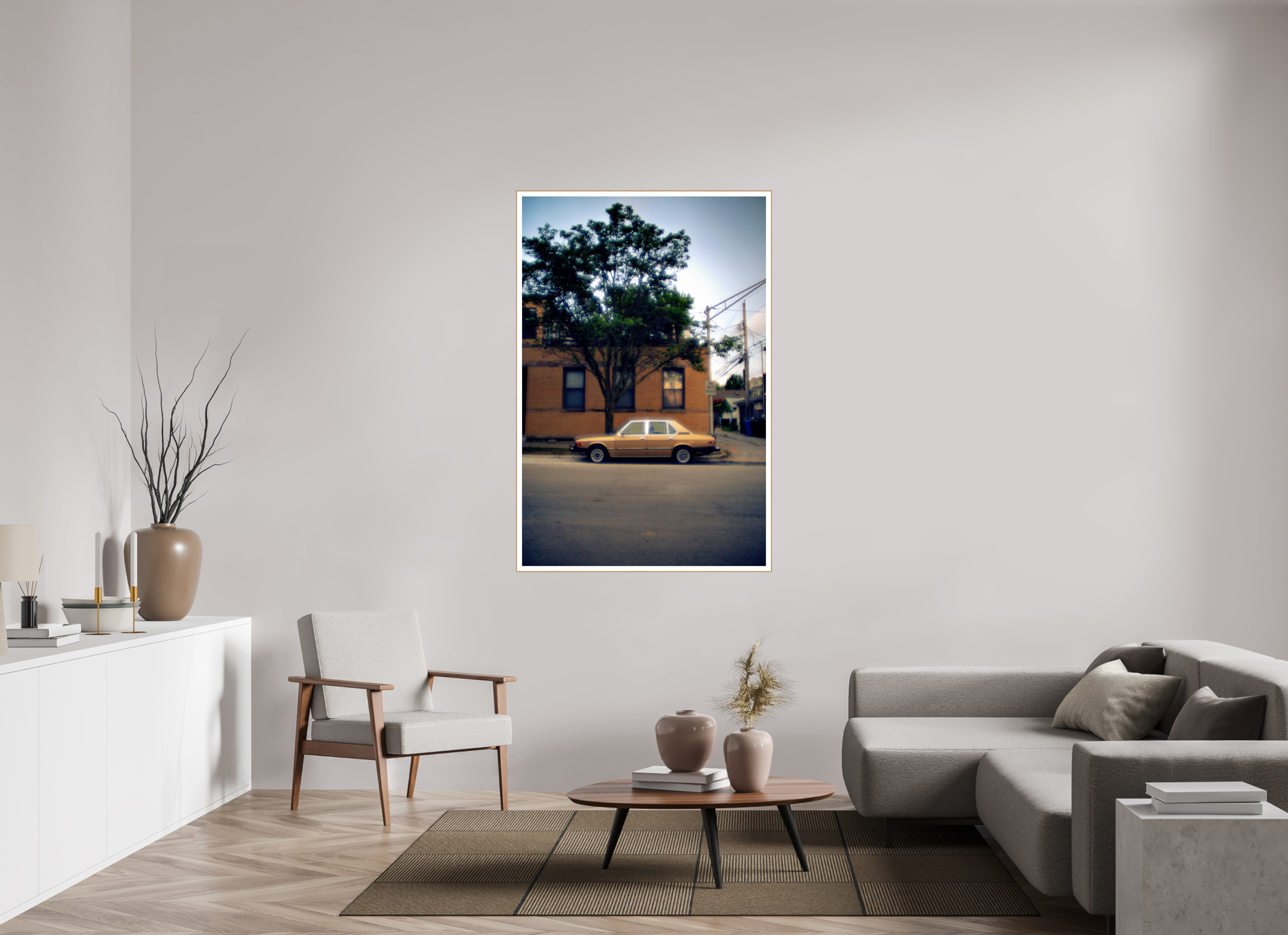 39 x 59.1″, Solid Wood ArtBox (Oak) Golden Glow