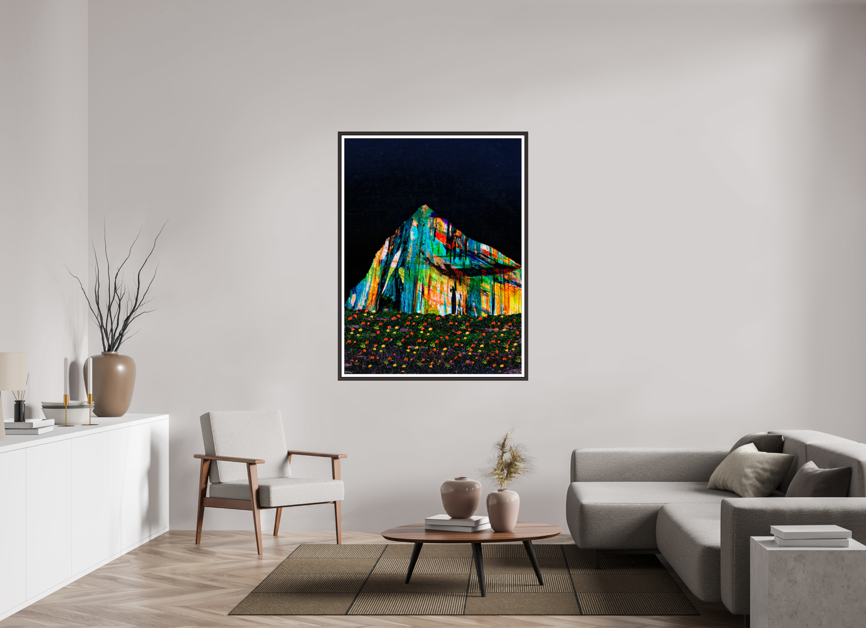 42 x 56″, Floater Frame (Alder Brown) Meadows