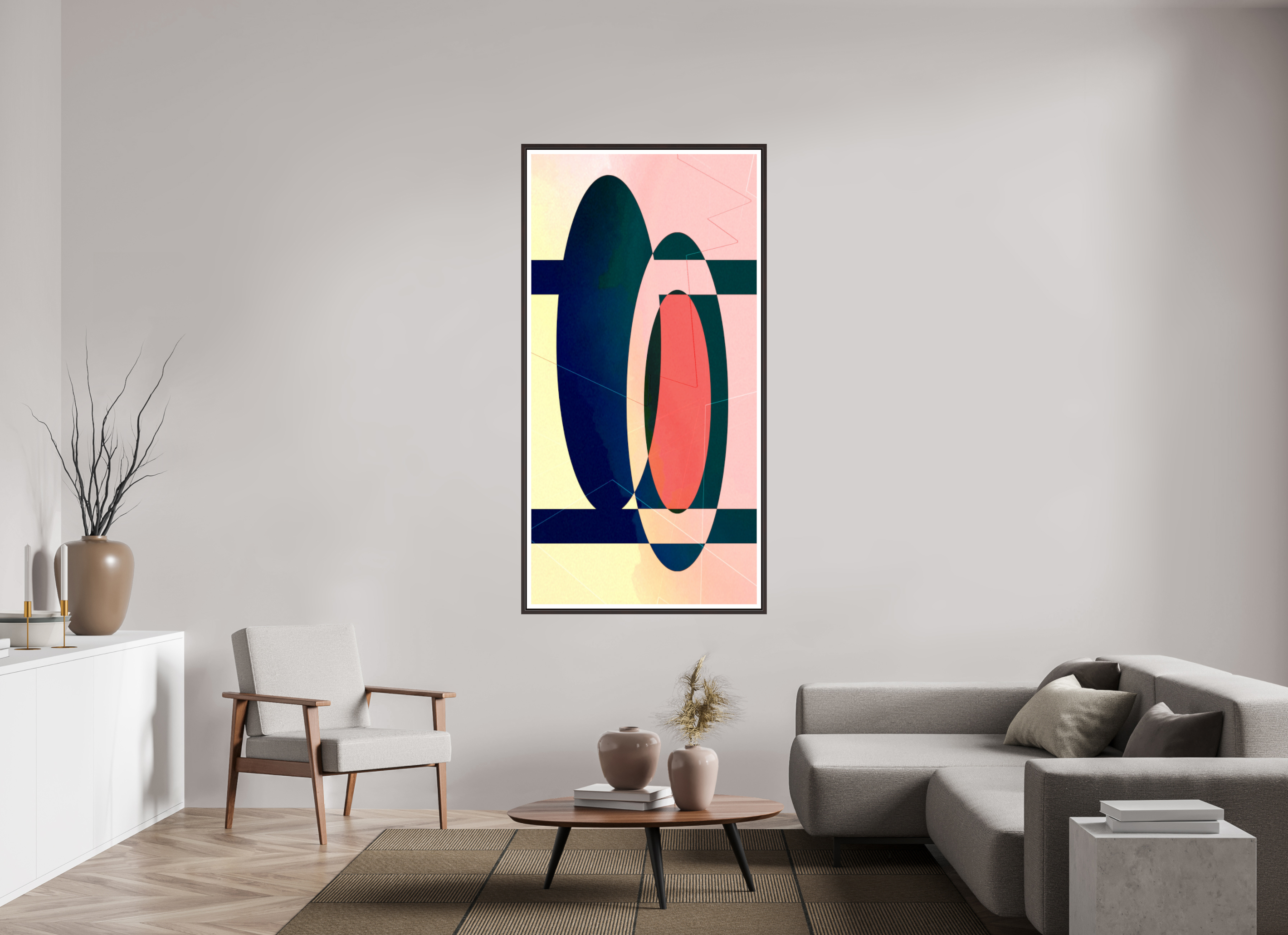 35 x 70″, Floater Frame (Alder Brown) liner
