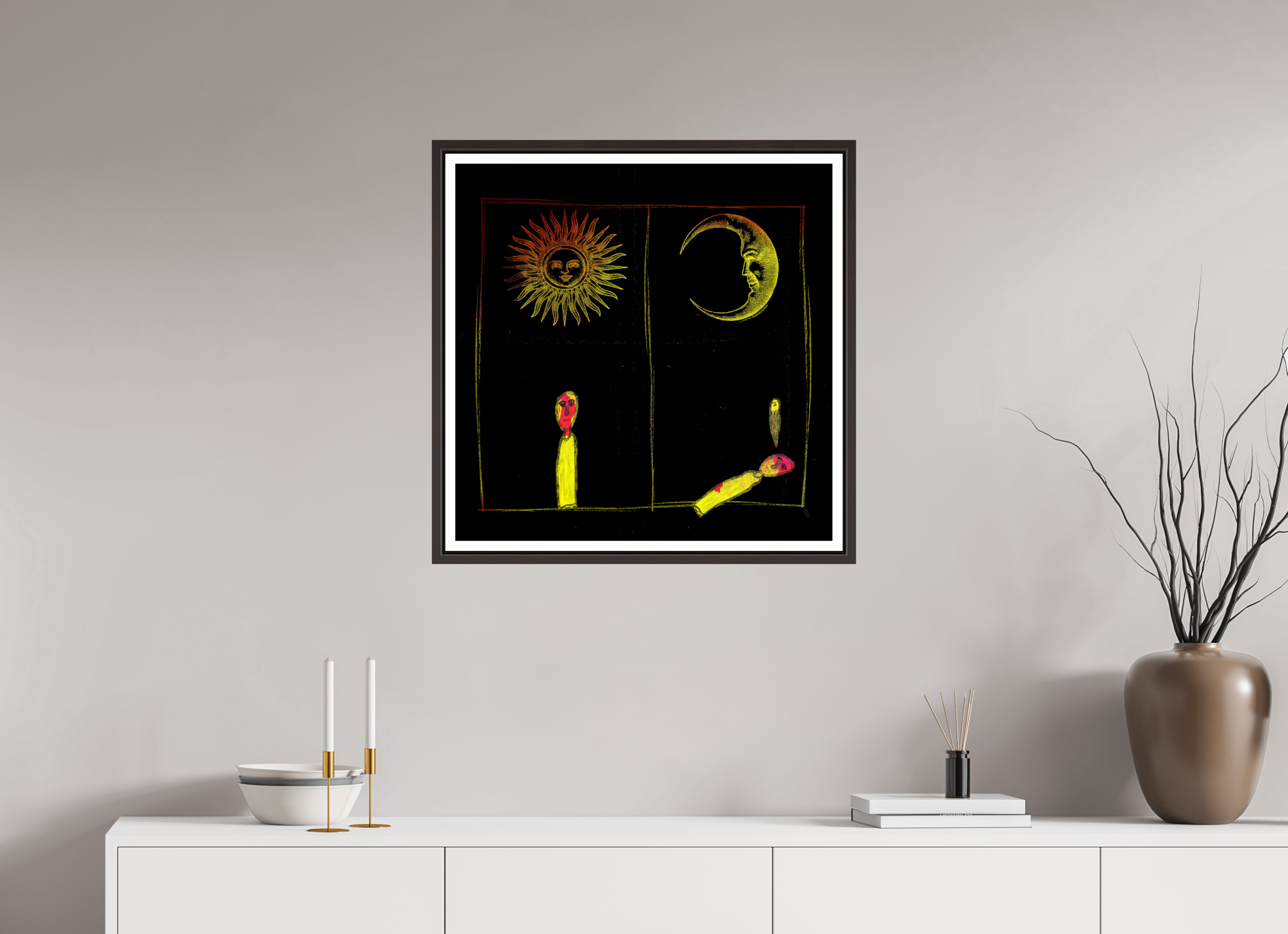 25 x 25″, Floater Frame (Alder Brown) Life Cycle