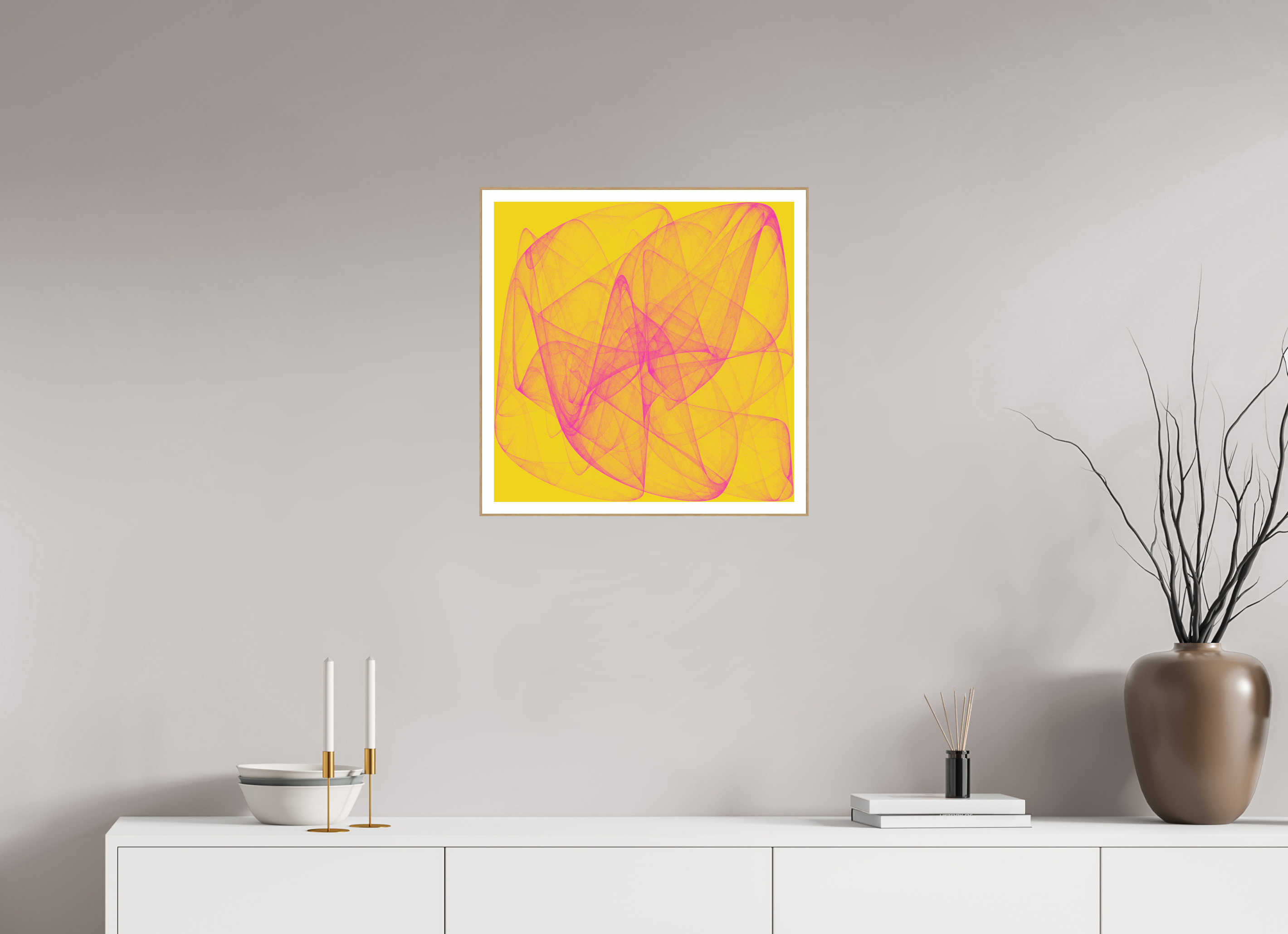 20 x 20″, Solid Wood ArtBox (Oak) Yellow Stuff