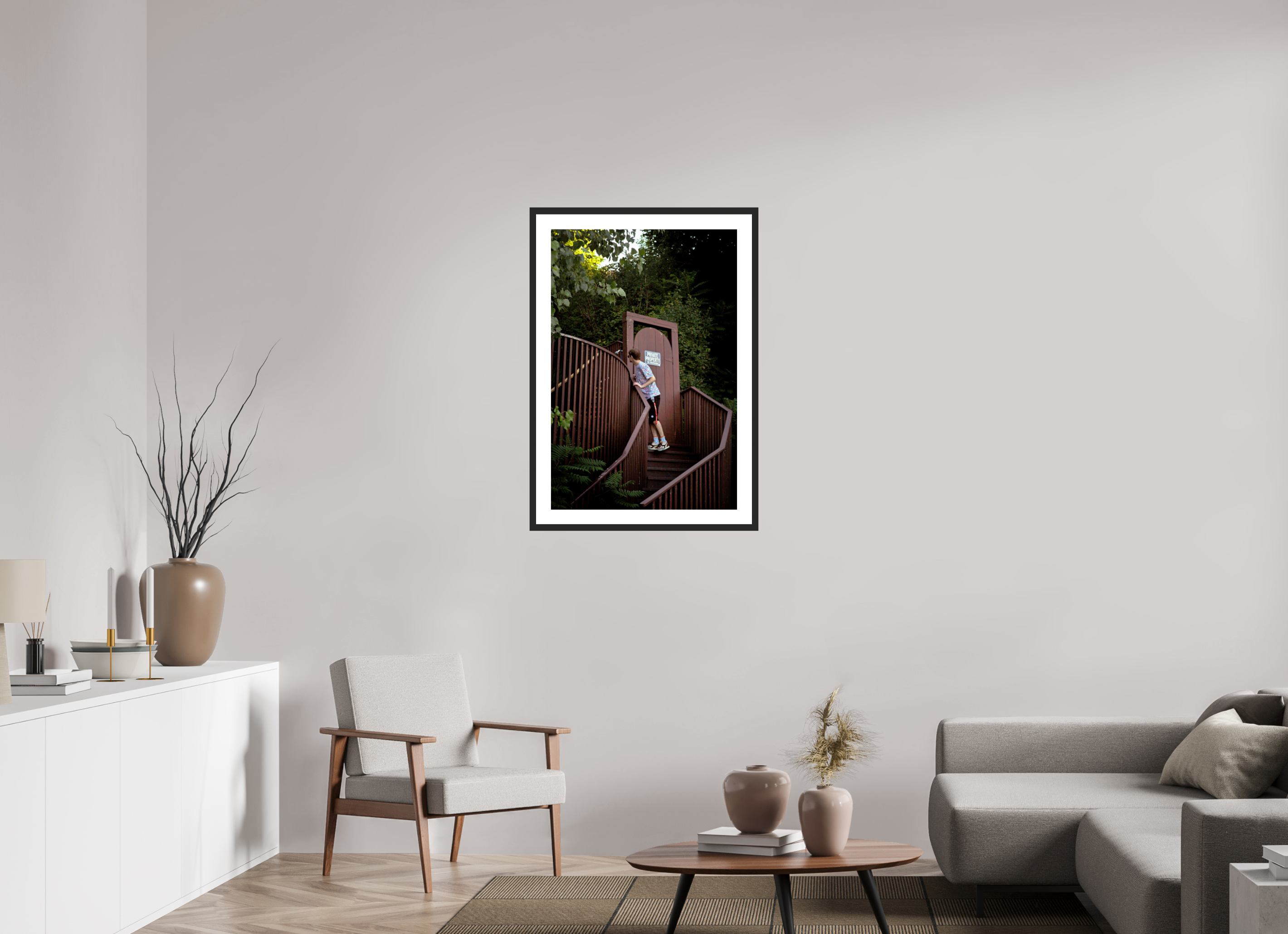 24 x 36″, Fuji Crystal Archive Print Framed (Black) Private Property